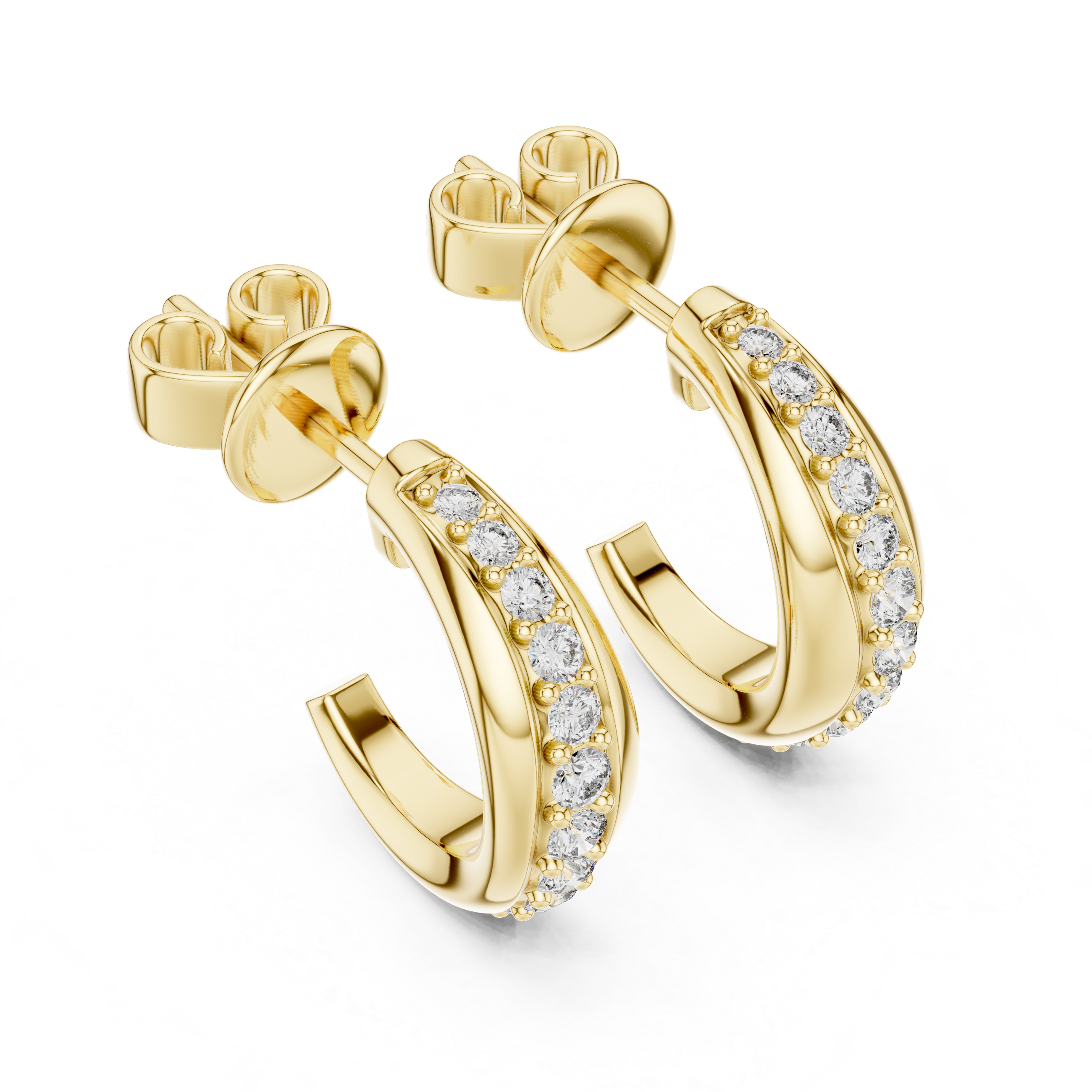 Graduated Pavé Diamond Hoop Earrings