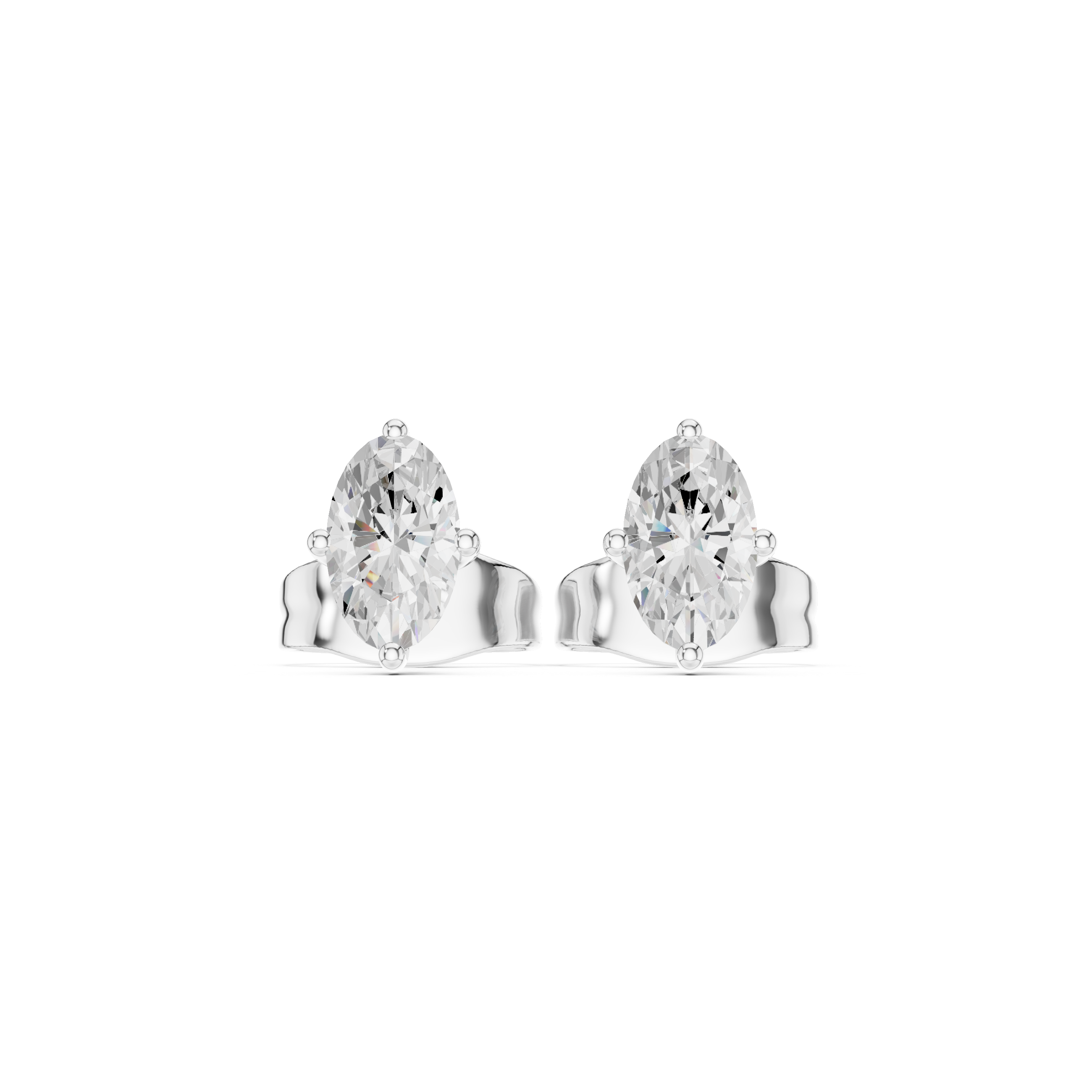 Marquise Cut Diamond Stud Earrings in Classic Prong Setting