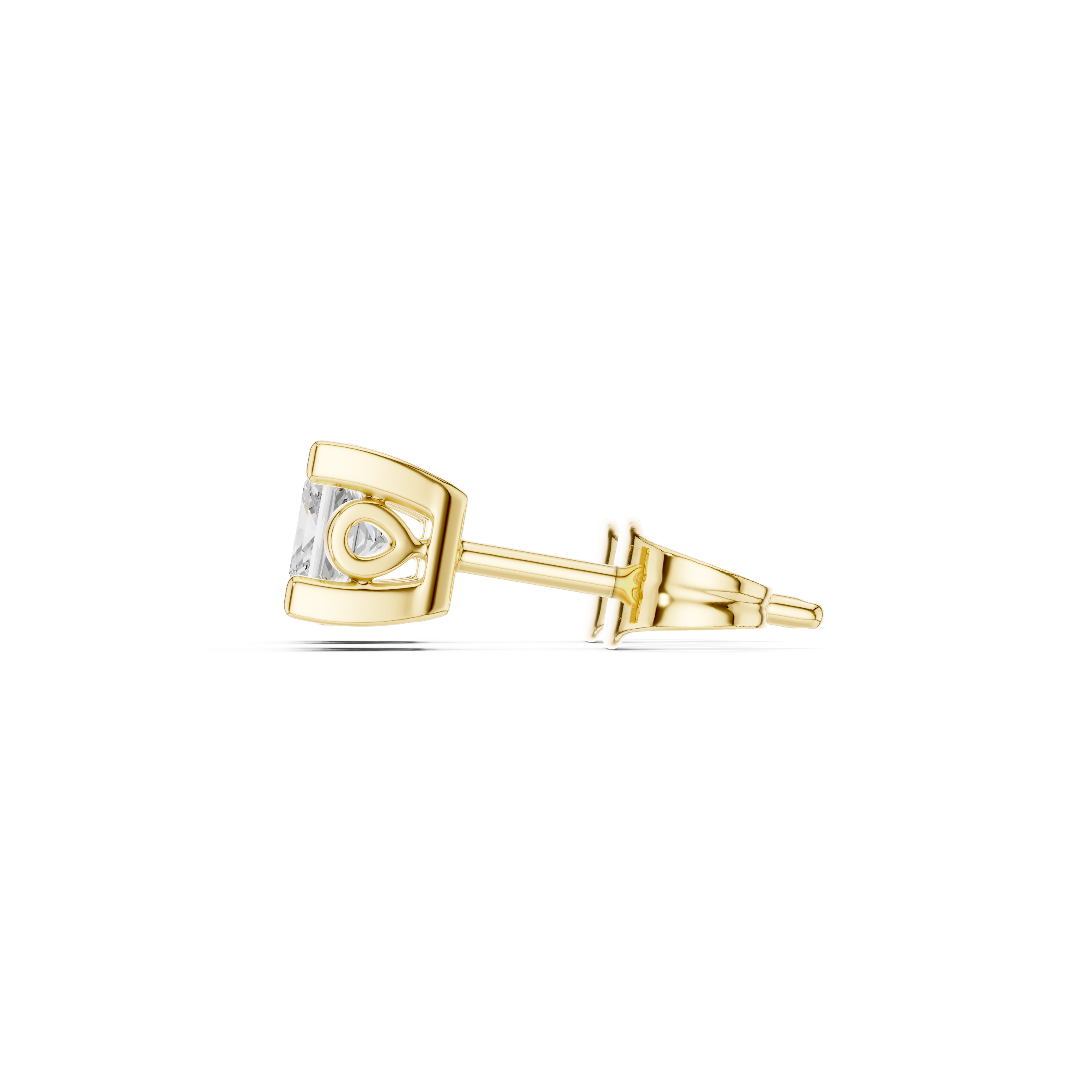 Princess Cut Diamond Stud Earrings in Classic Four-Prong Setting
