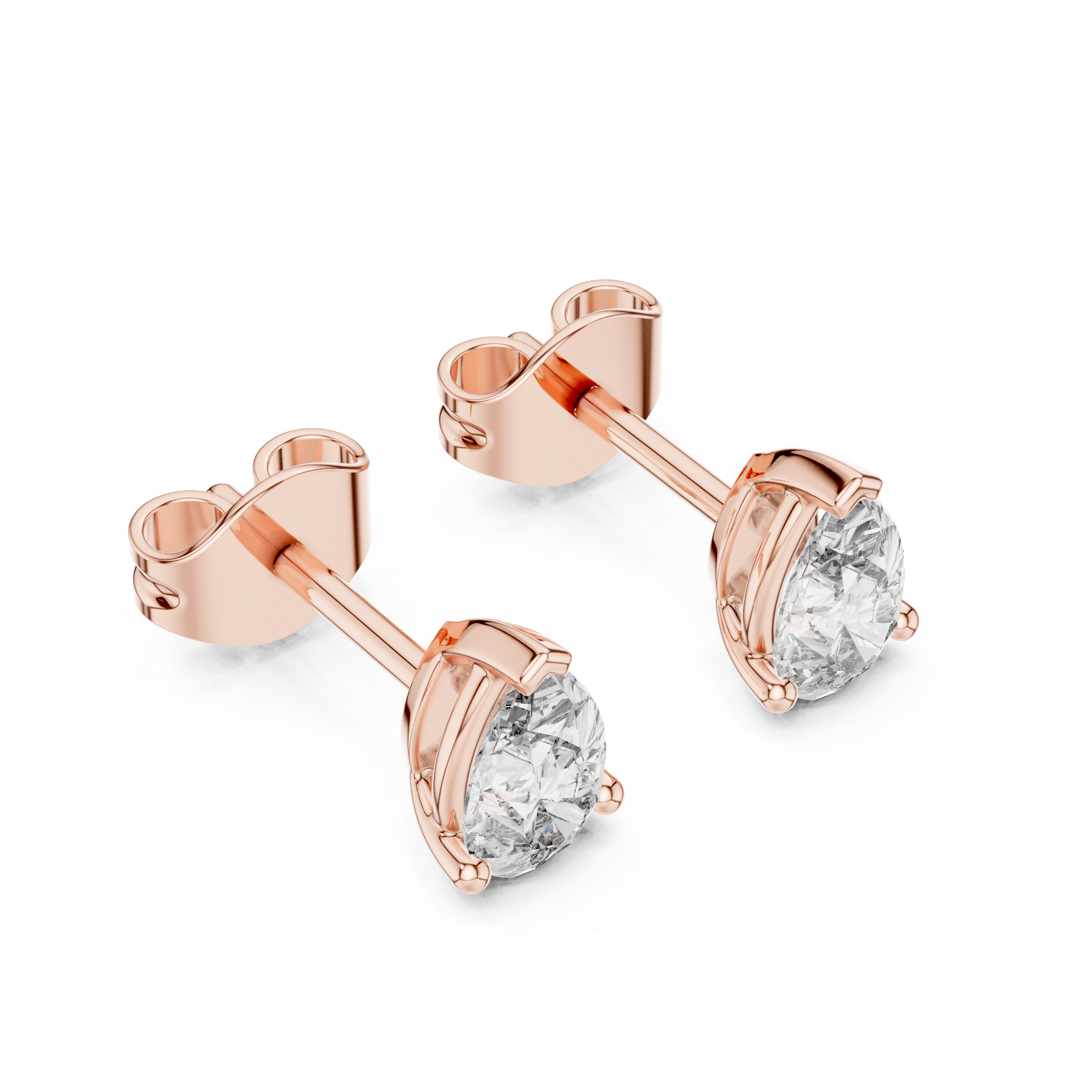 Pear Cut Diamond Stud Earrings