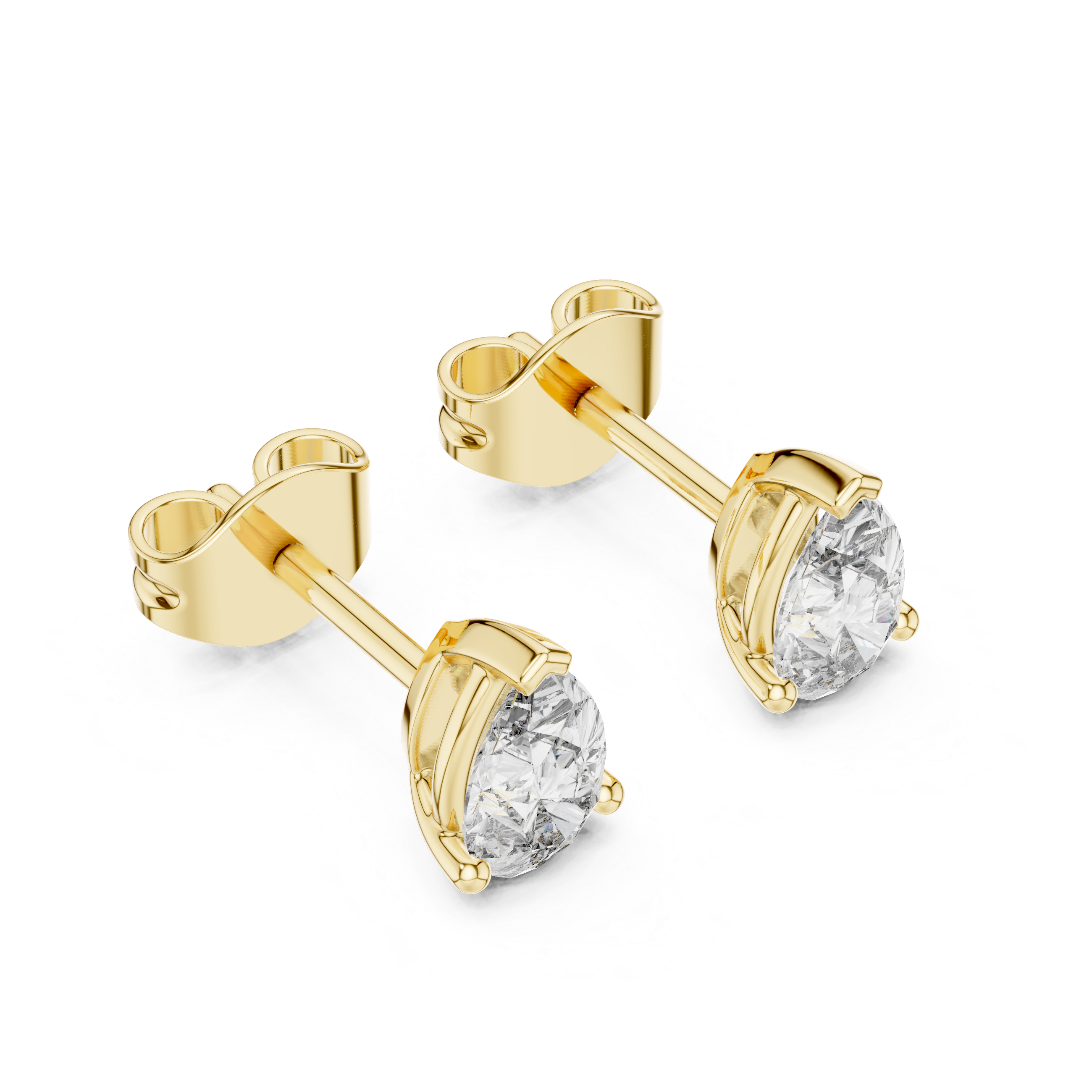 Pear Cut Diamond Stud Earrings