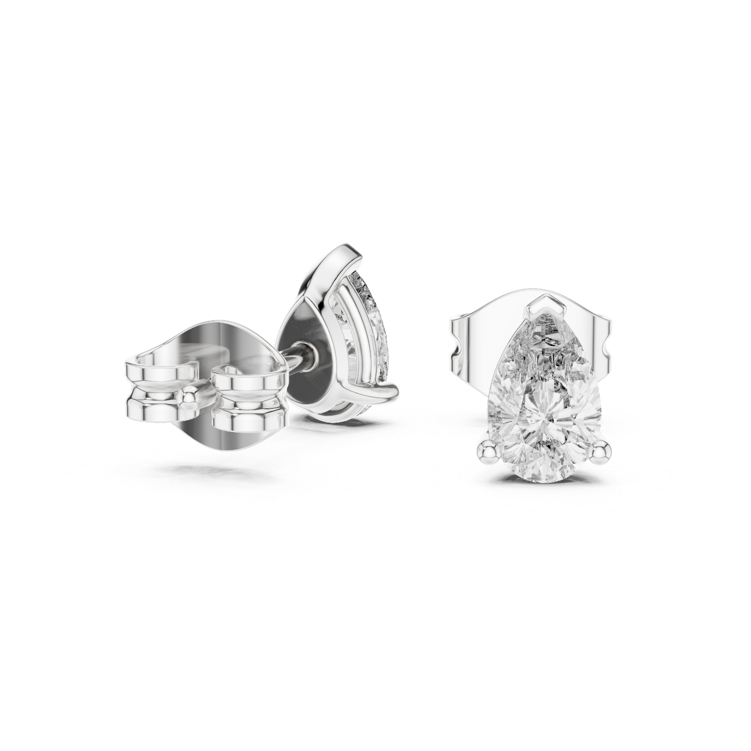 Pear Cut Diamond Stud Earrings