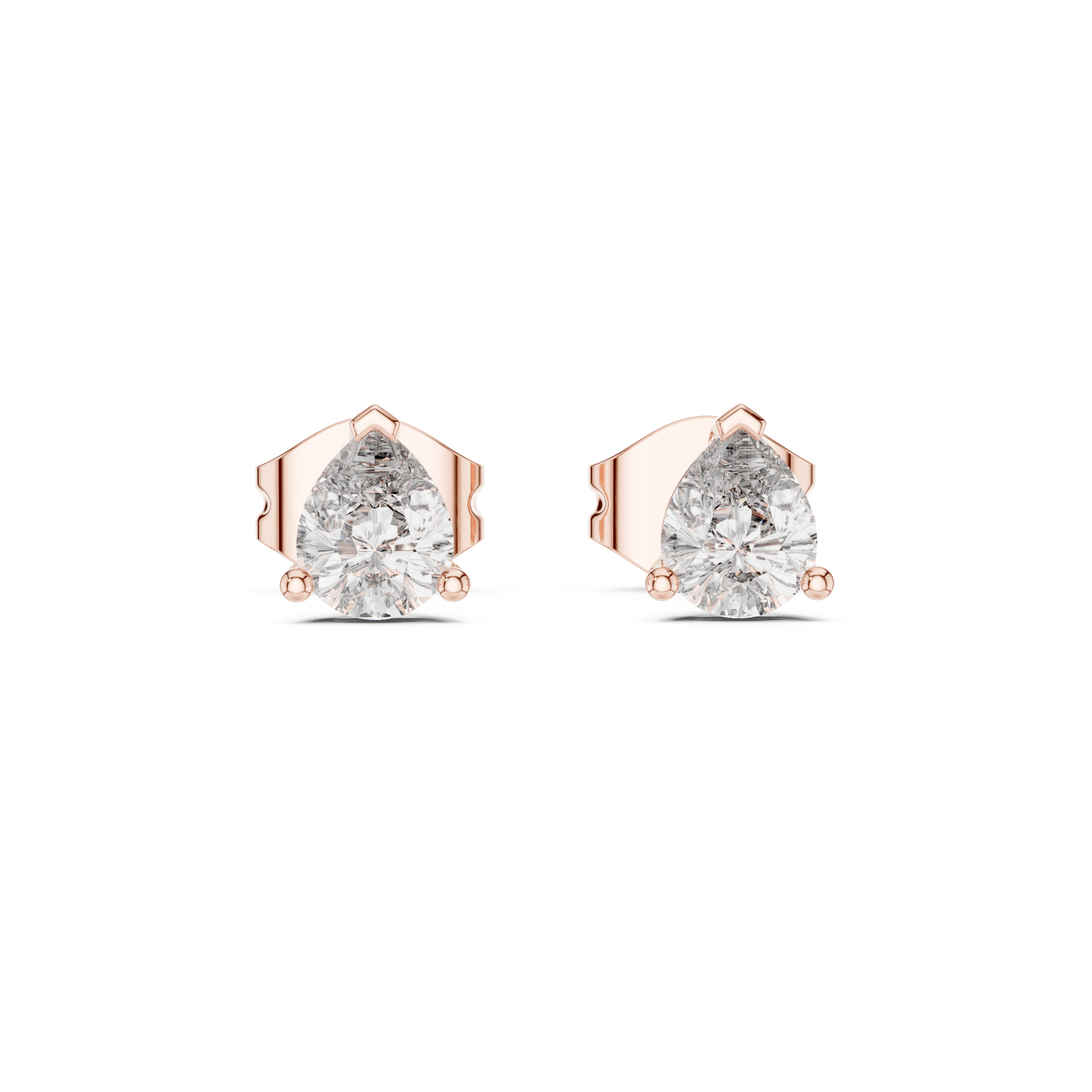Pear Cut Diamond Stud Earrings