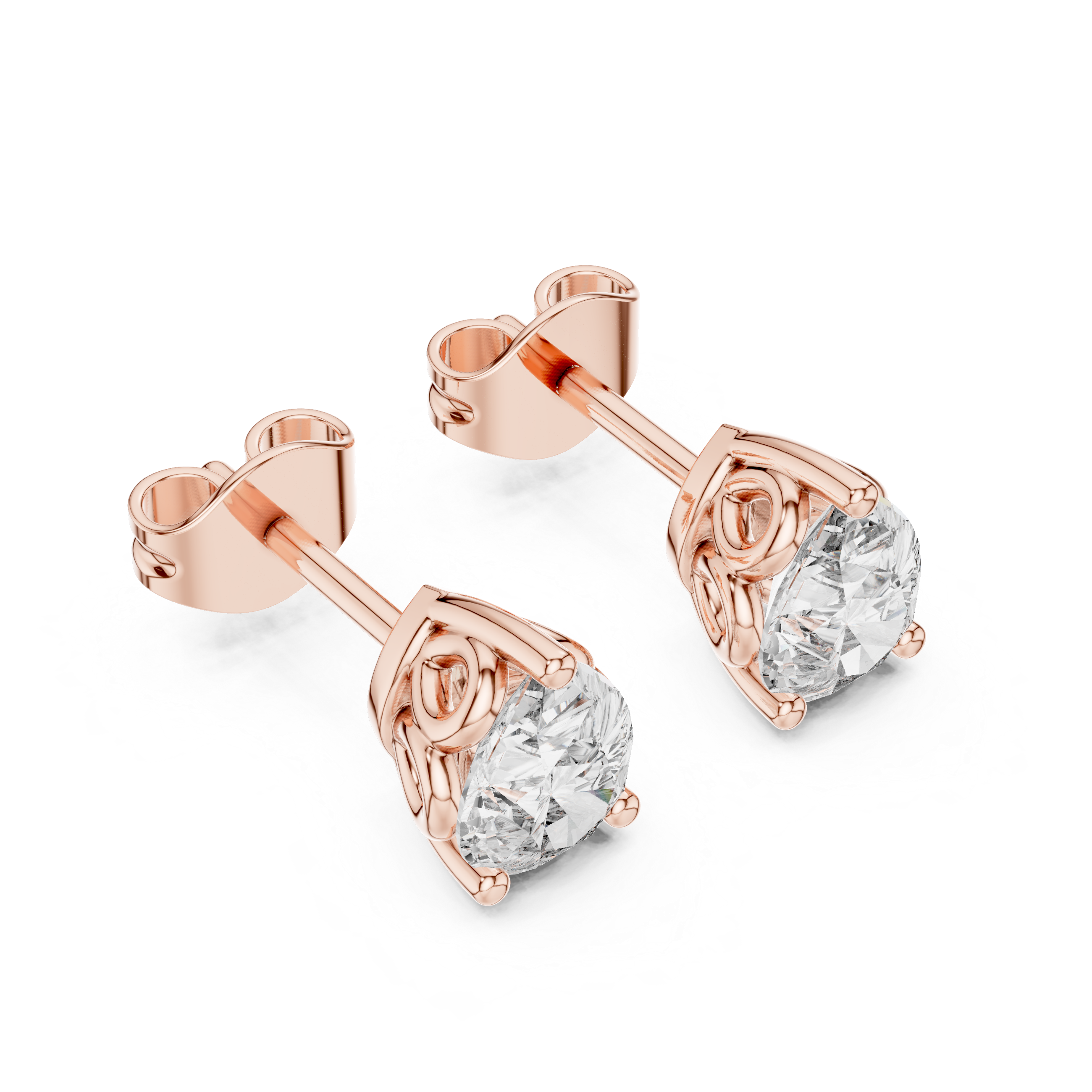 Pear Cut Solitaire Stud Earrings – Classic 3 Prong Setting
