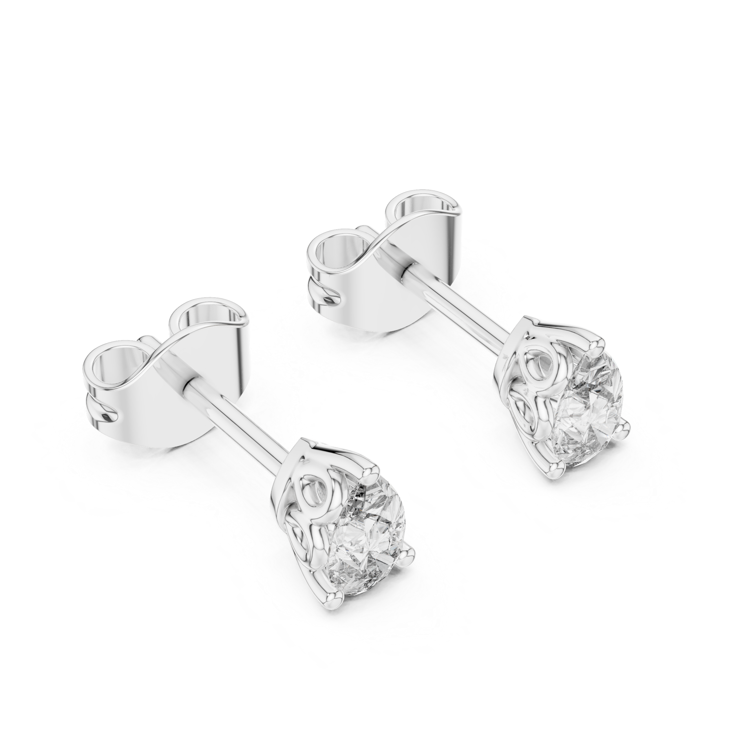 Pear Cut Solitaire Stud Earrings – Classic Collet Setting