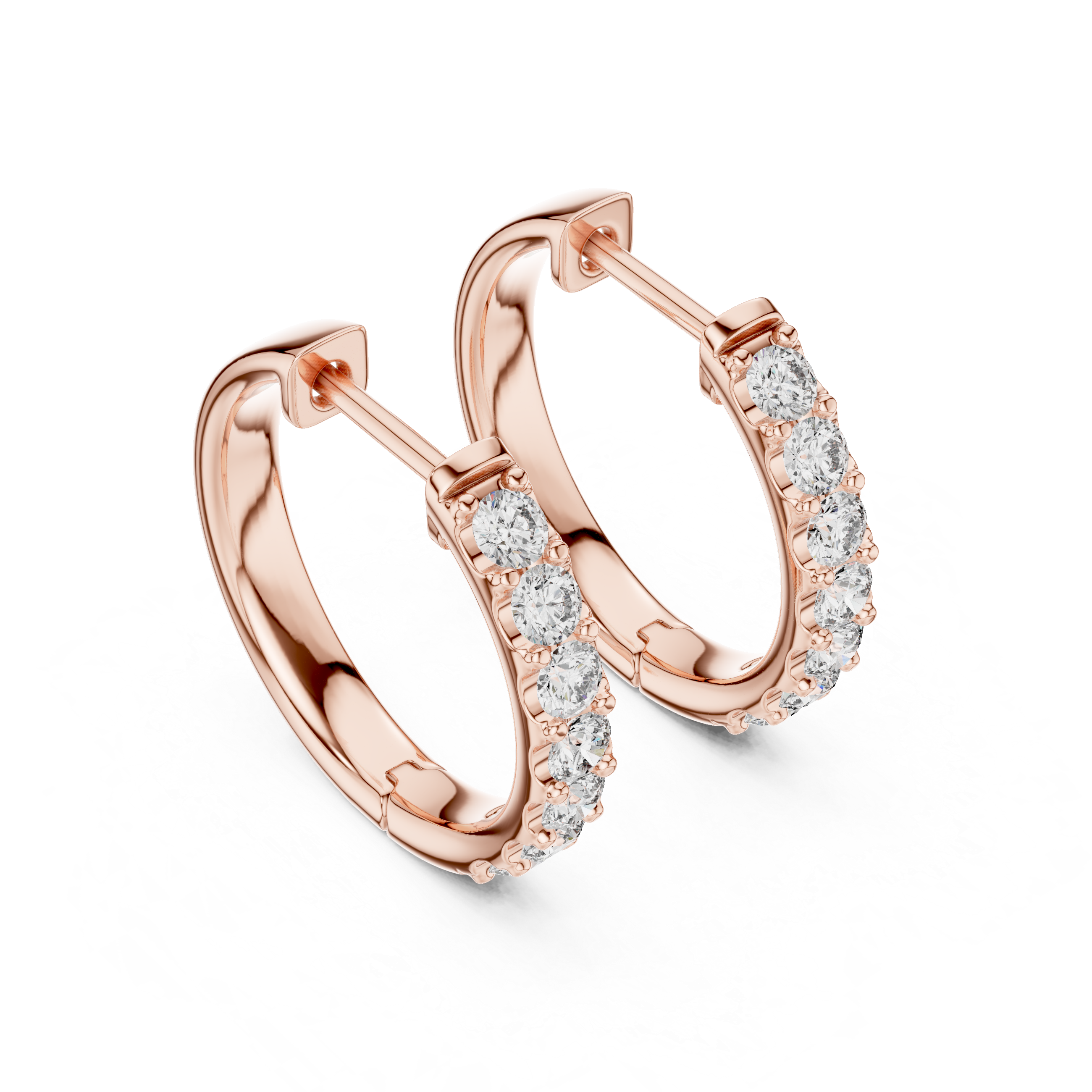 Classic Diamond Hoop Earrings – Minimal Round Cut Design