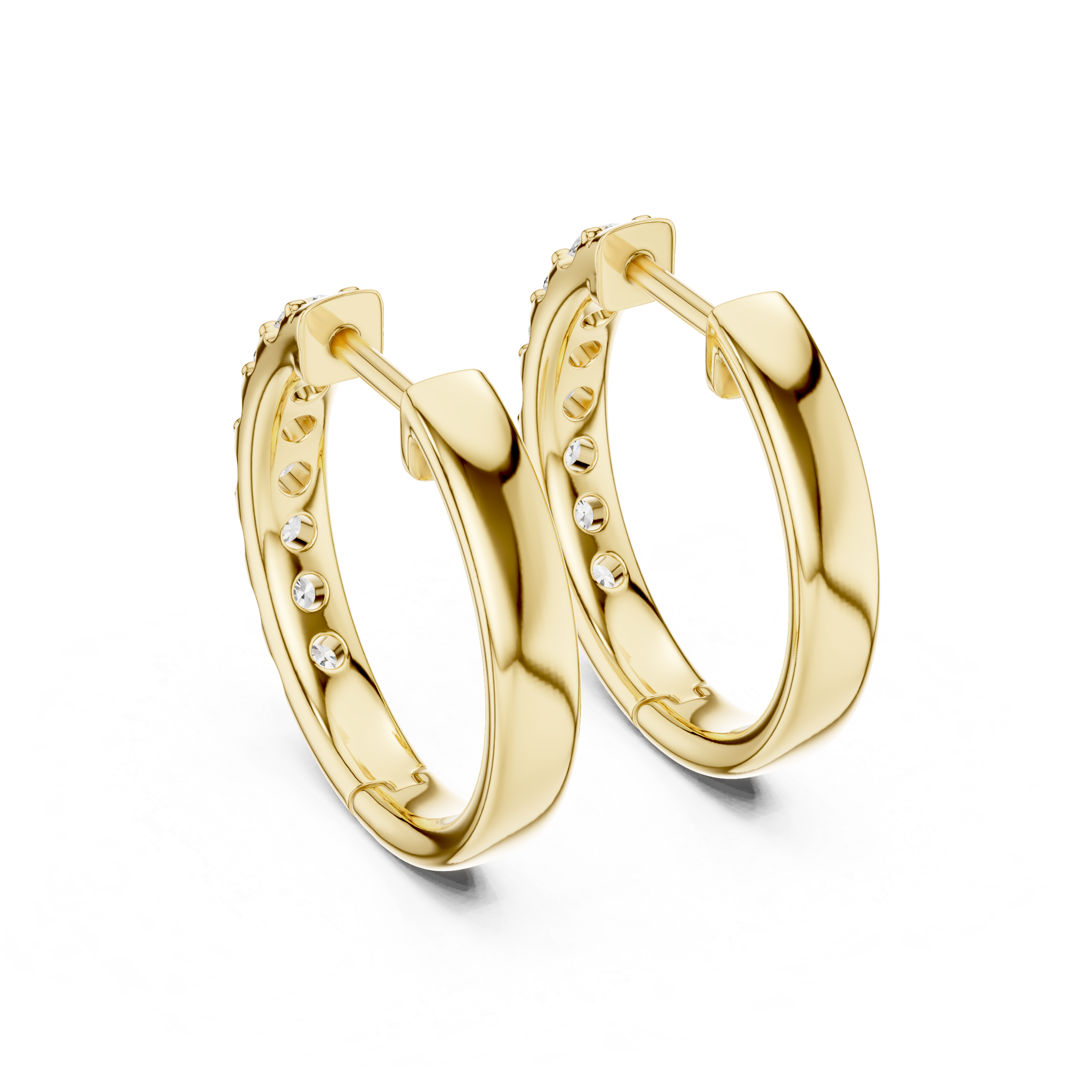 Classic Diamond Hoop Earrings – Minimal Round Cut Design