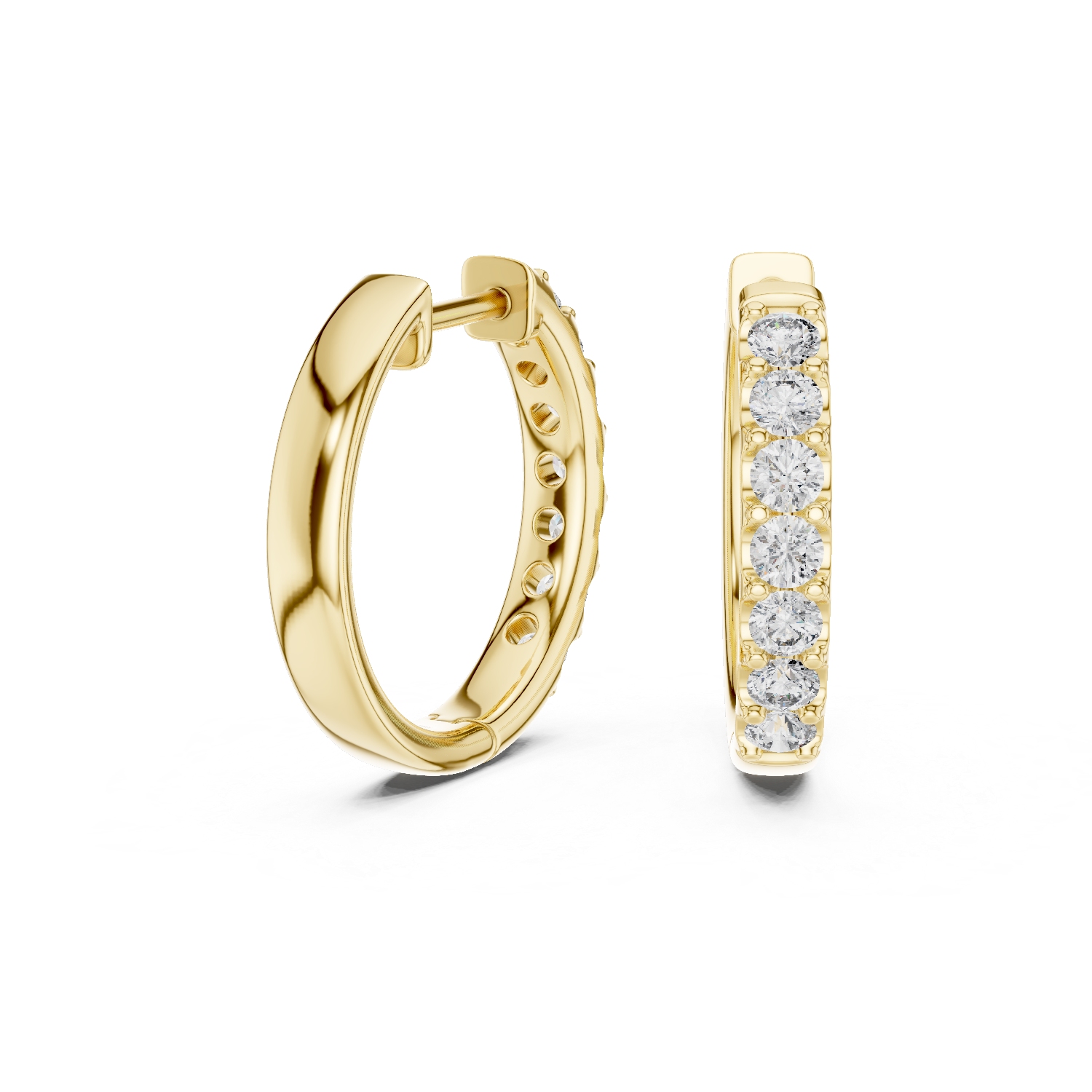 Classic Diamond Hoop Earrings – Minimal Round Cut Design