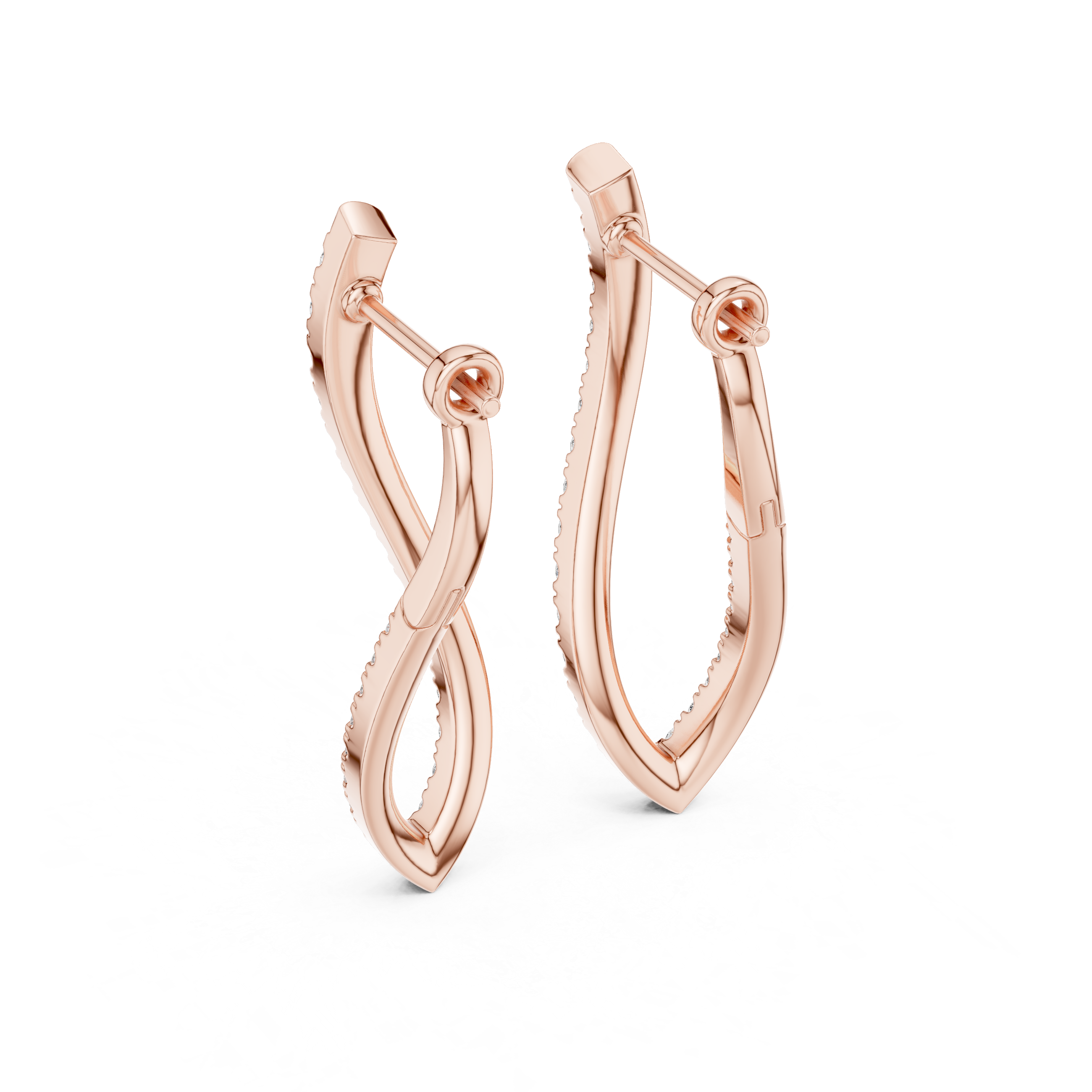 Twisted Pavé Diamond Drop Earrings