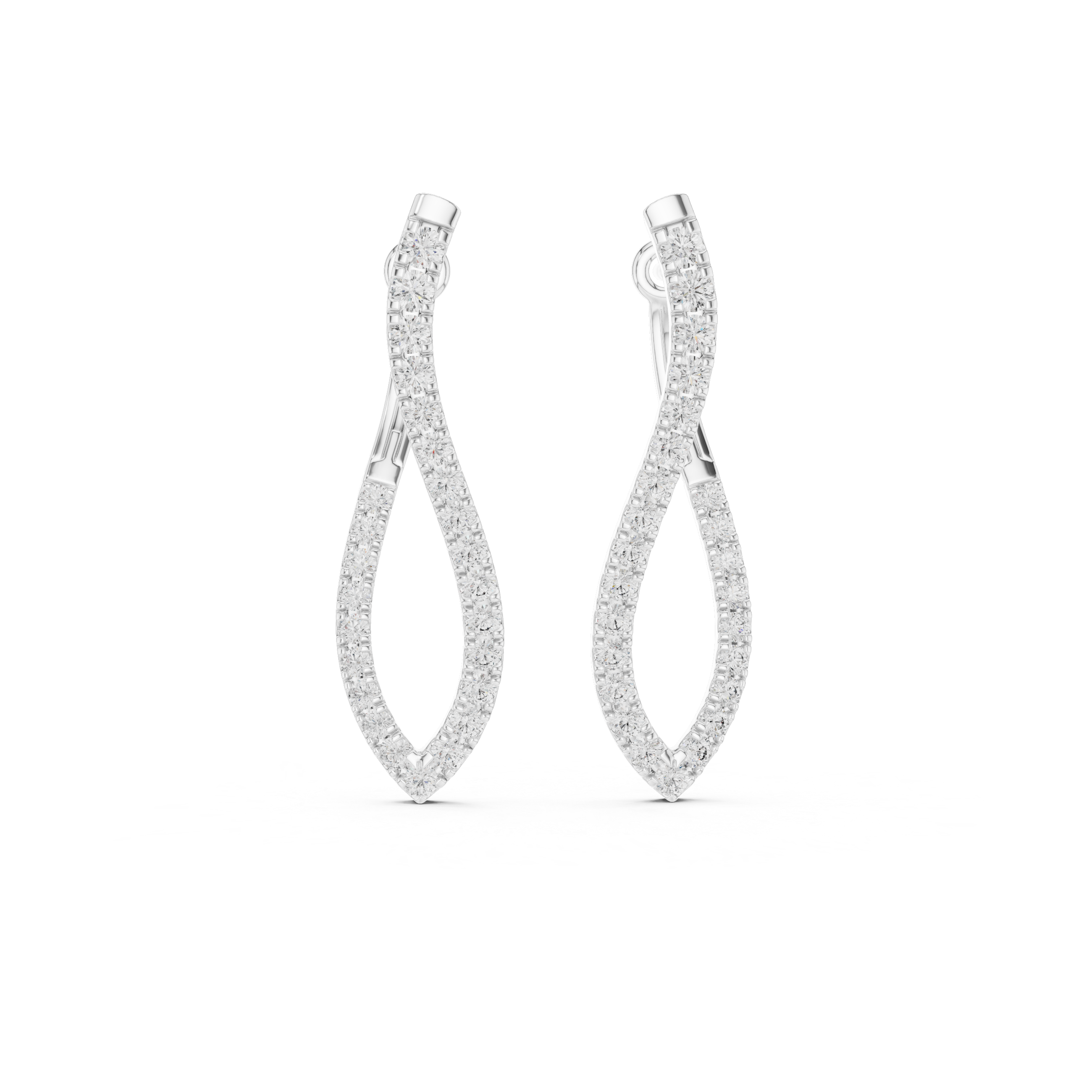Twisted Pavé Diamond Drop Earrings