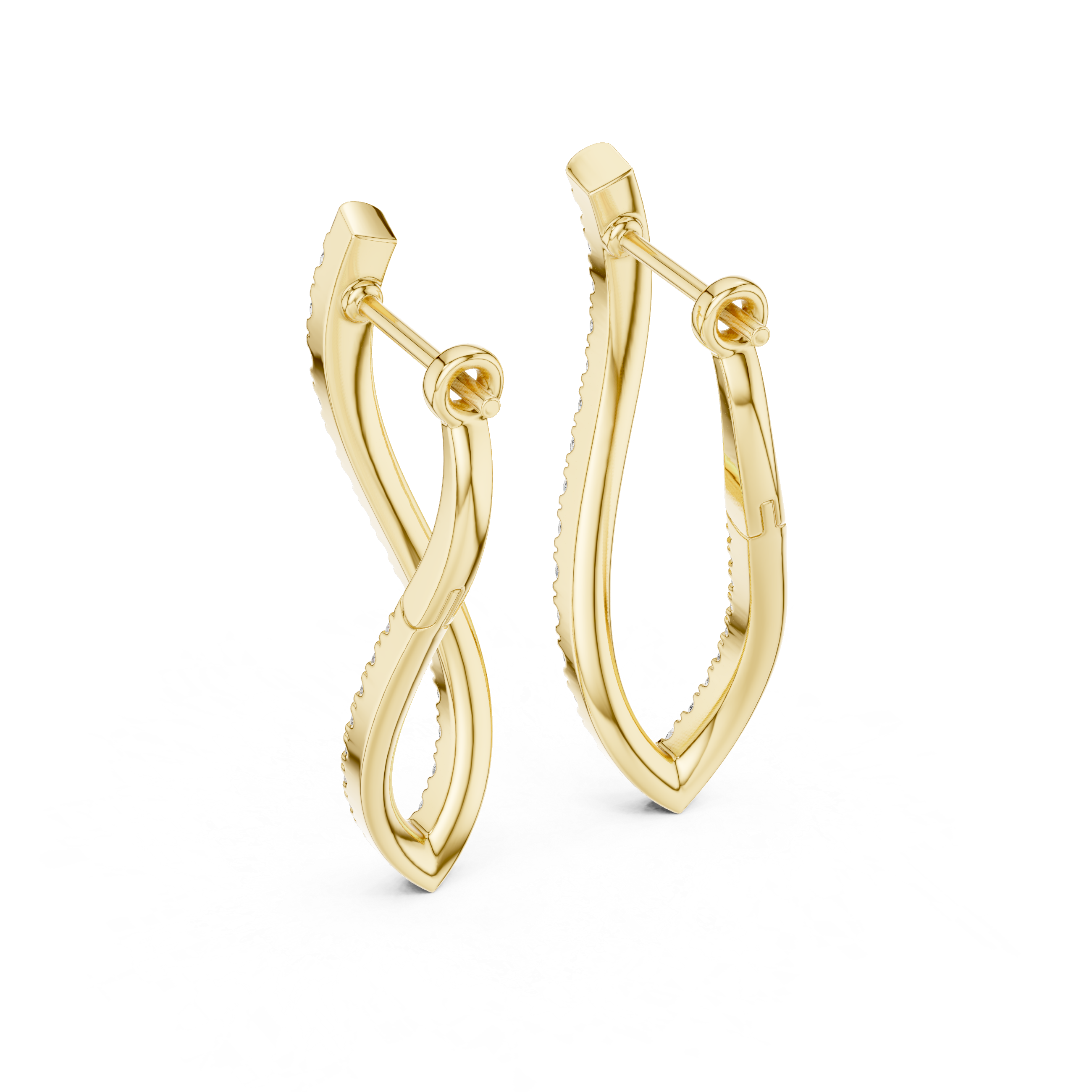 Twisted Pavé Diamond Drop Earrings