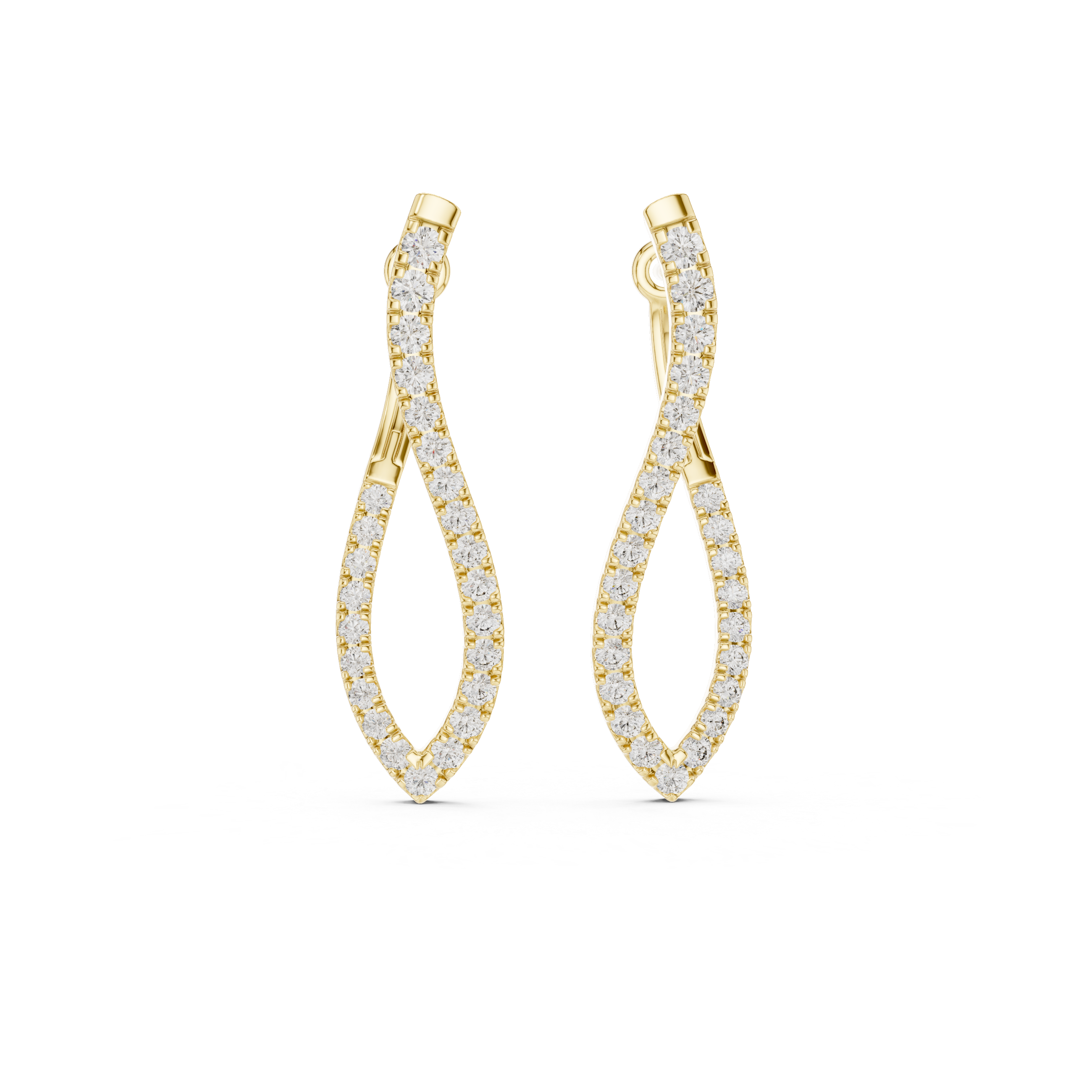 Twisted Pavé Diamond Drop Earrings