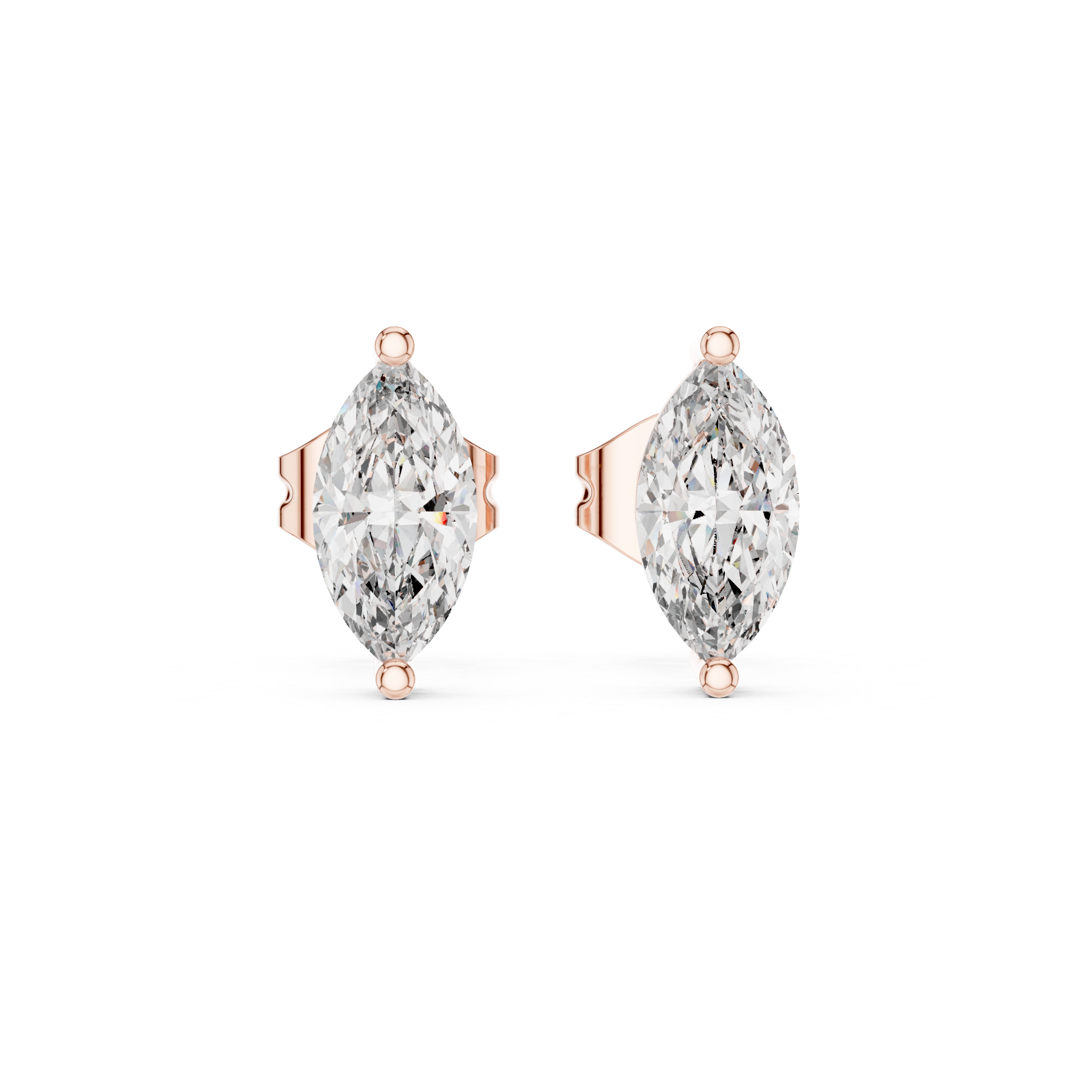 Marquise Cut Diamond Stud Earrings