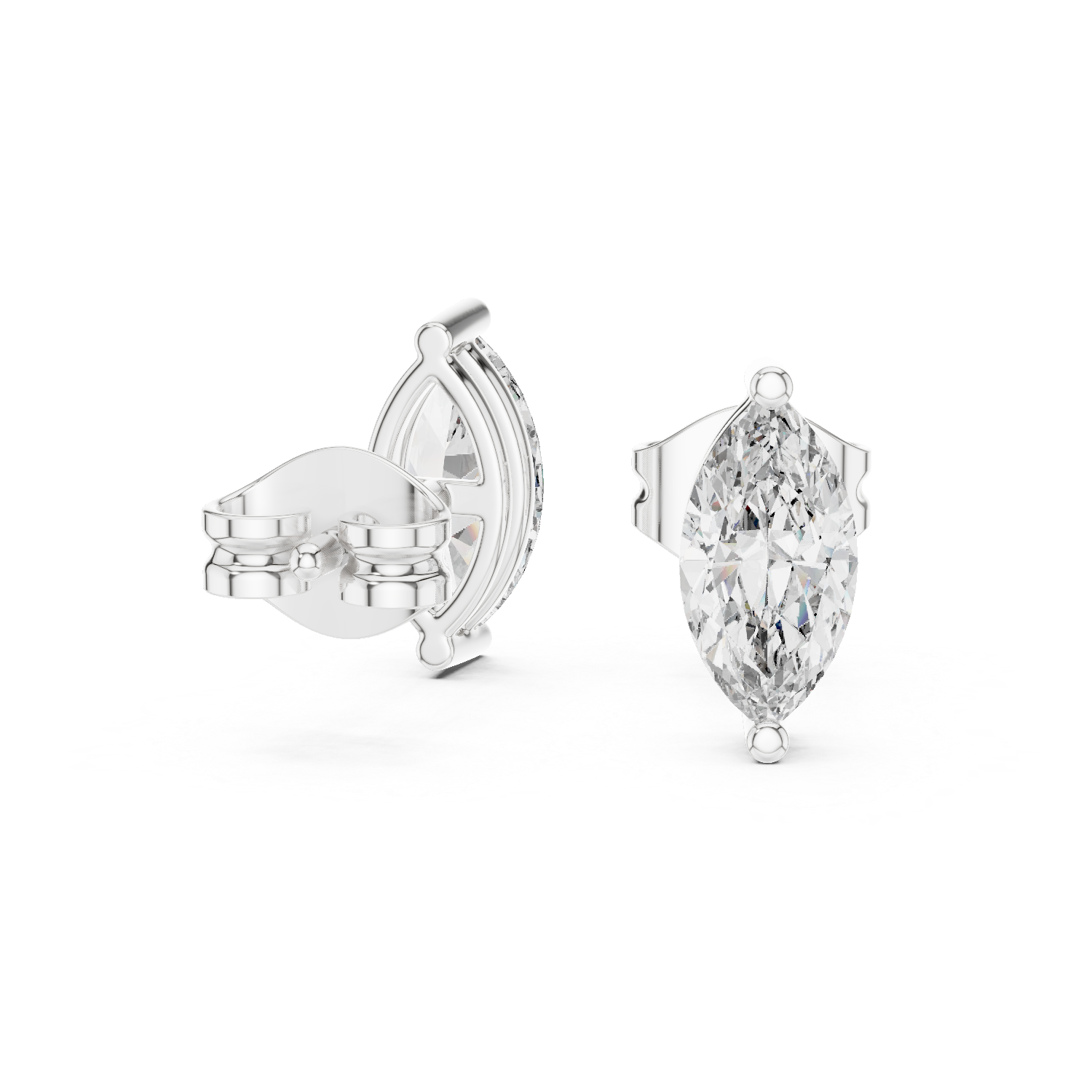 Marquise Cut Diamond Stud Earrings