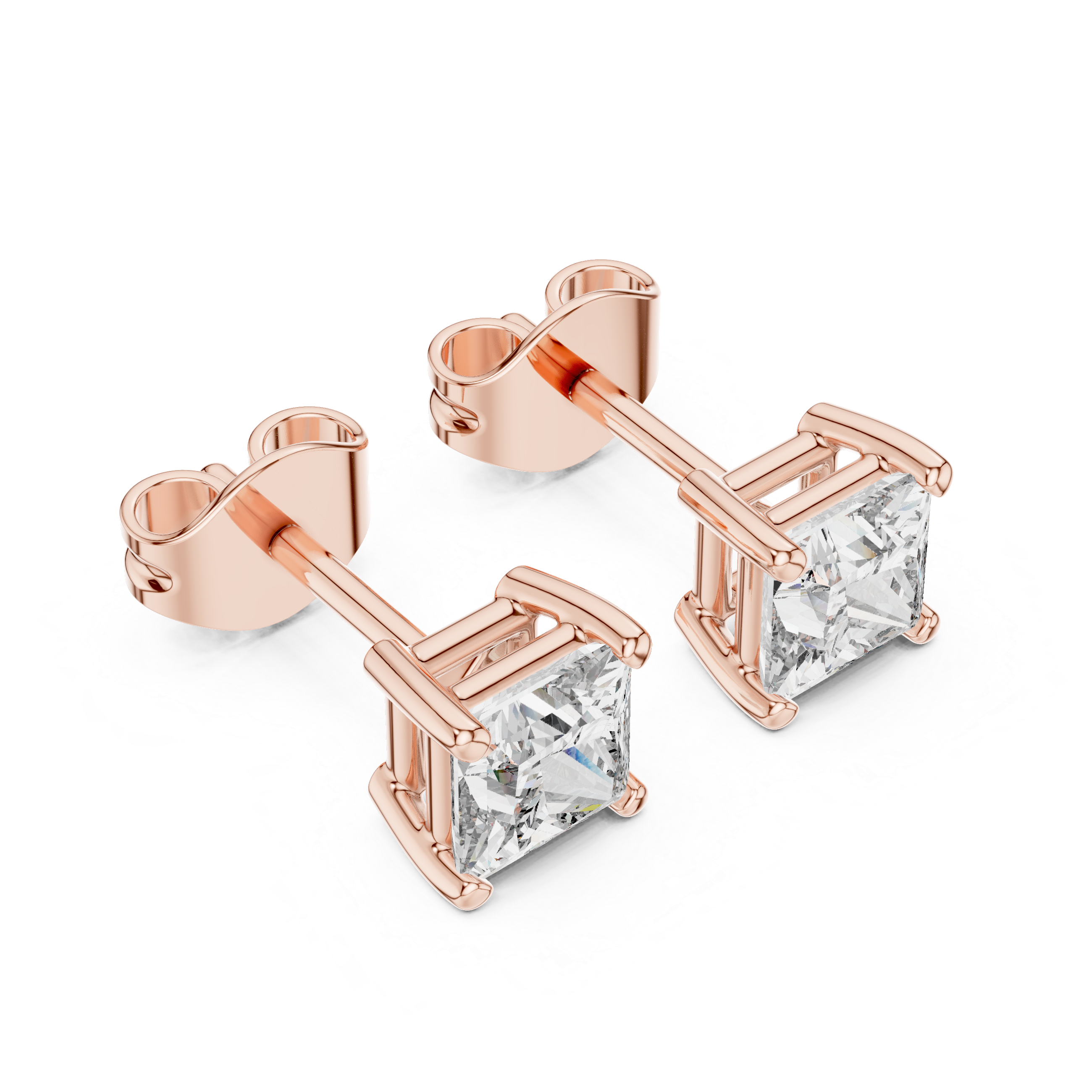 Princess Cut Diamond Stud Earrings