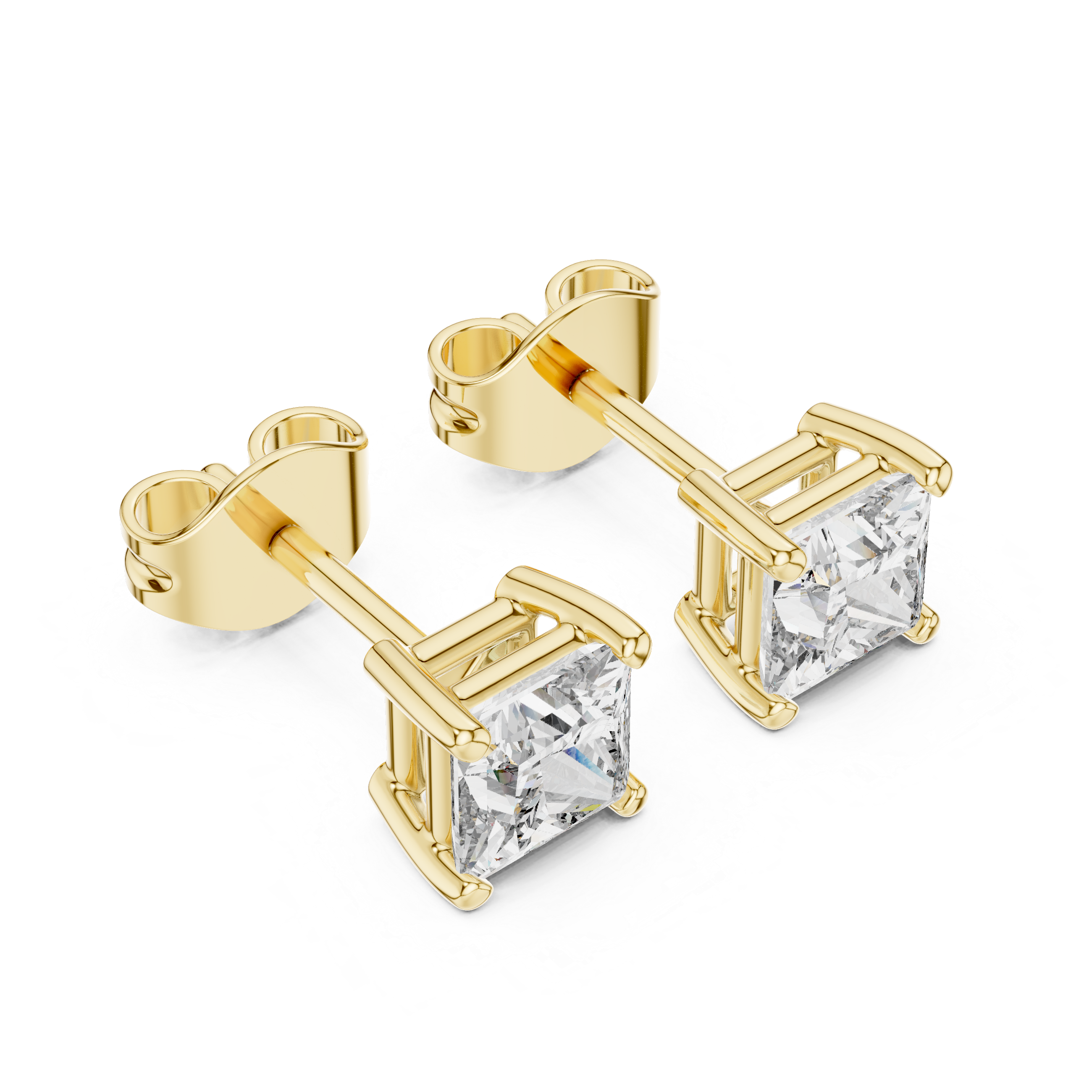 Princess Cut Diamond Stud Earrings