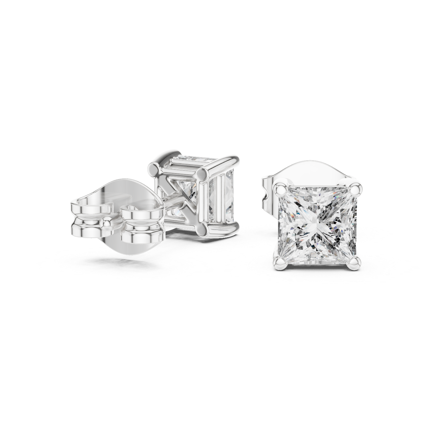 Princess Cut Diamond Stud Earrings