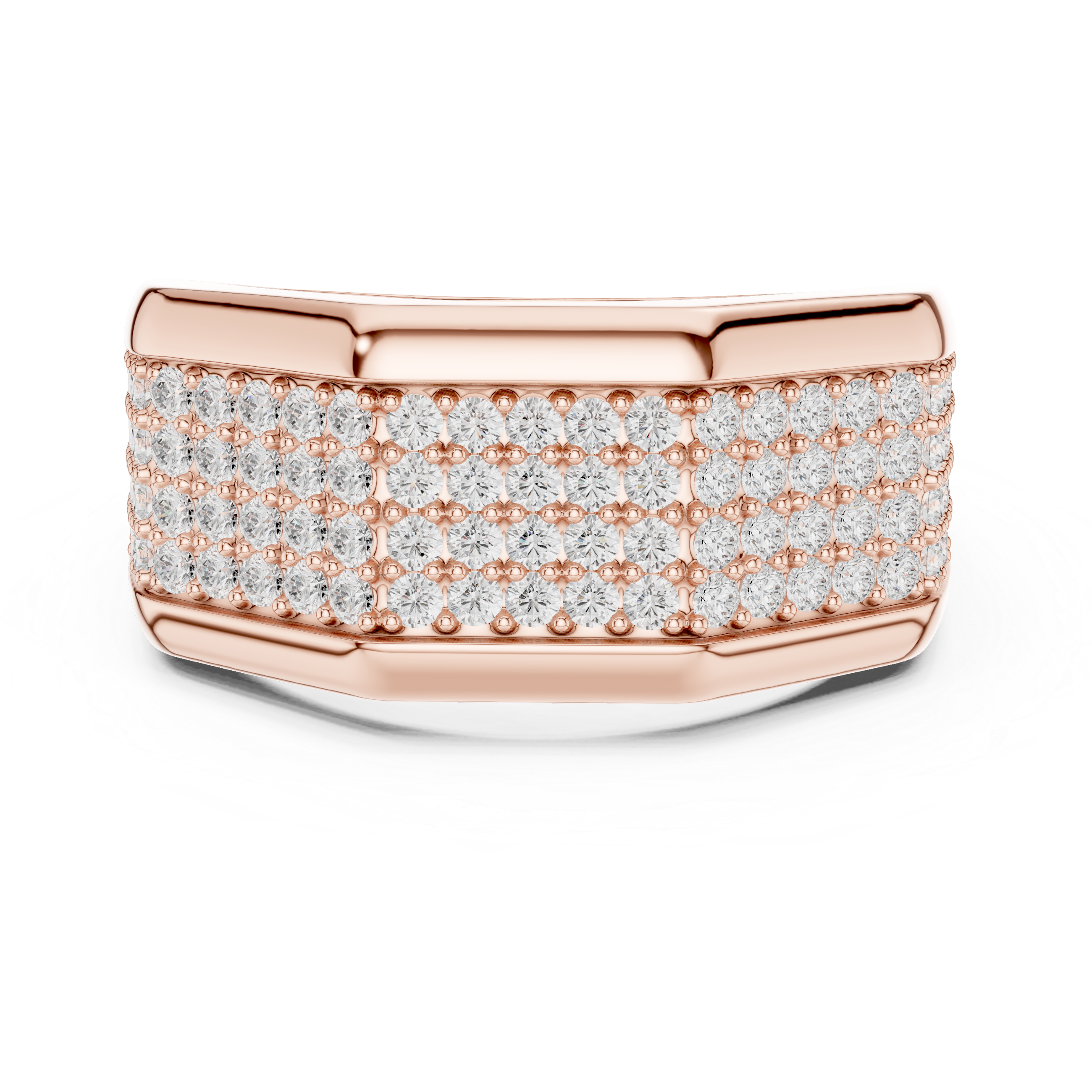 Men’s Multi-Row Diamond Statement Ring – Pave Set Luxury Signet Ring