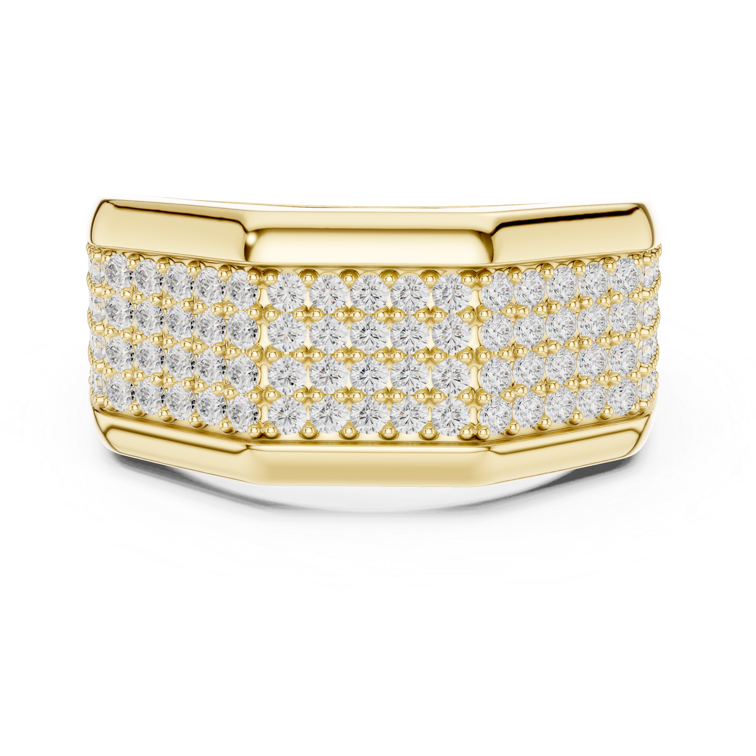 Men’s Multi-Row Diamond Statement Ring – Pave Set Luxury Signet Ring