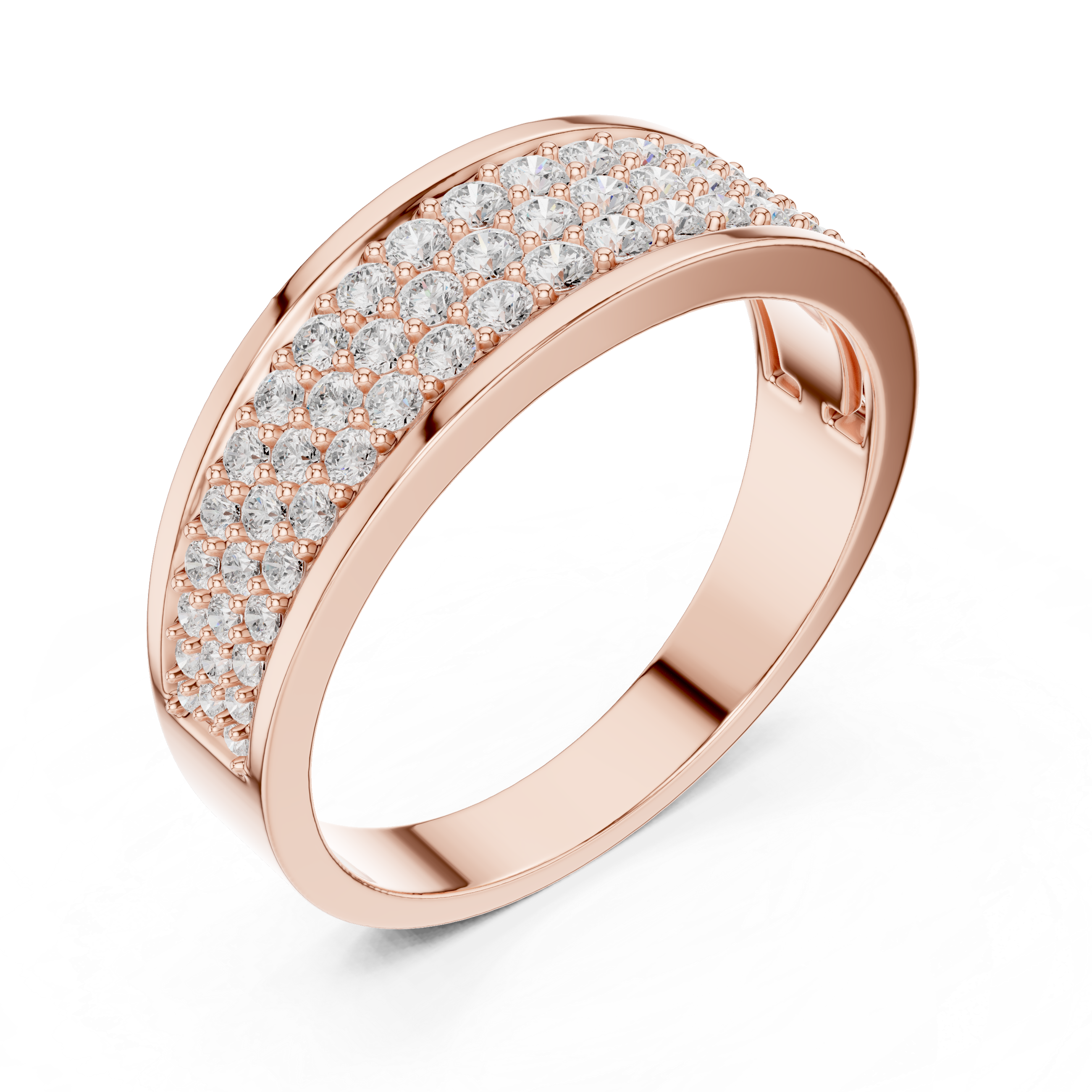 Multi-Row Pavé Diamond Wedding Band – Luxury Men's Diamond Ring