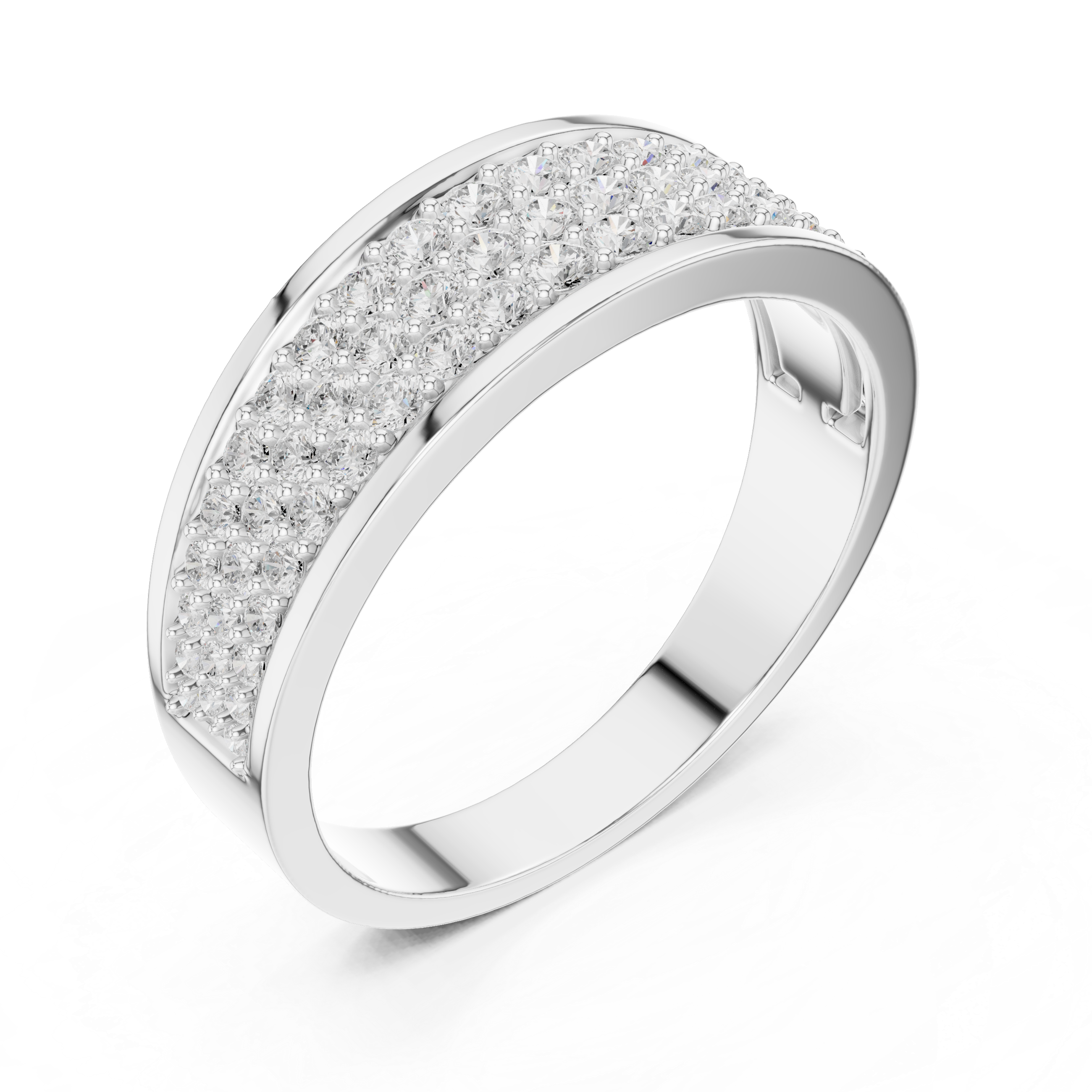 Multi-Row Pavé Diamond Wedding Band – Luxury Men's Diamond Ring