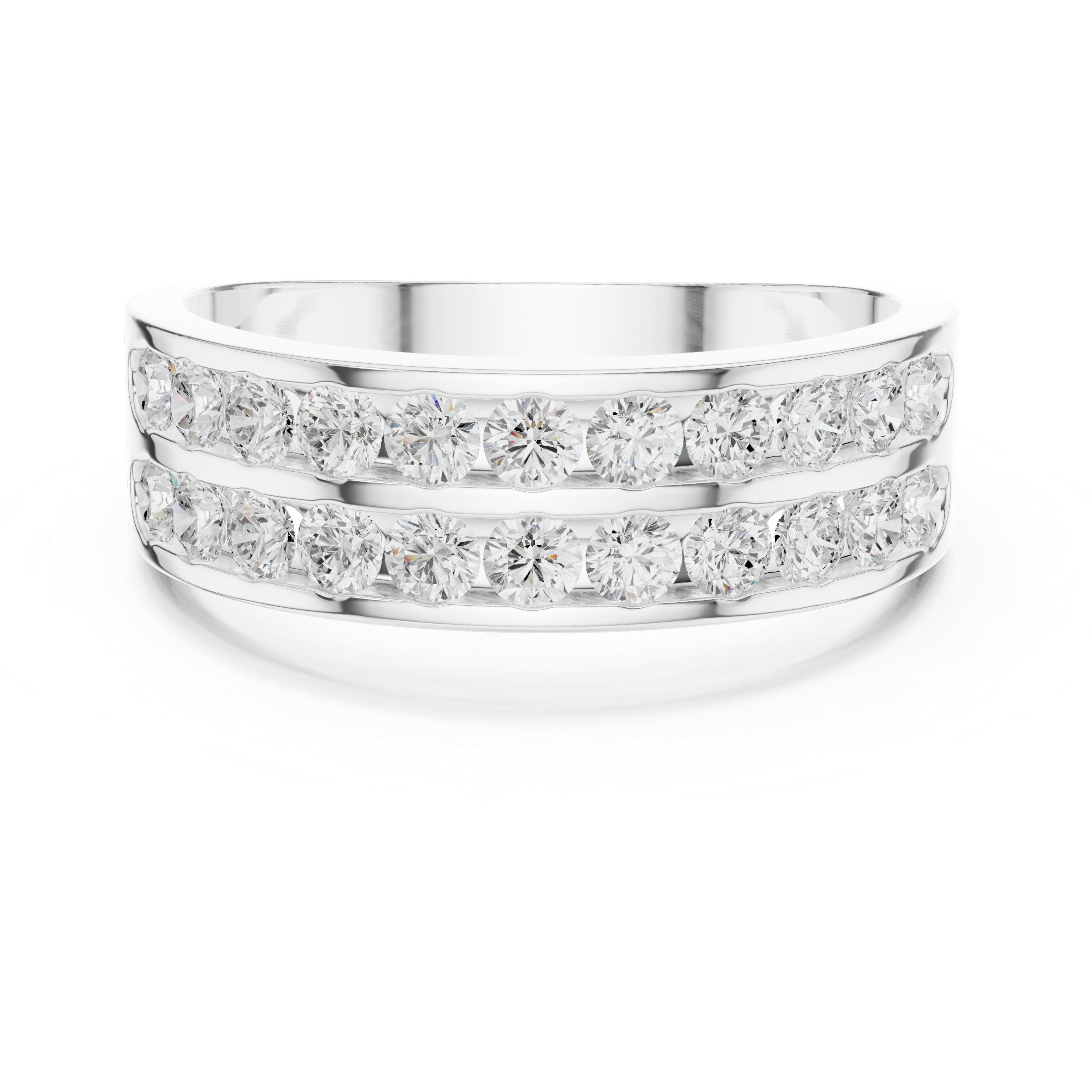 Double Row Channel Set Diamond Wedding Band – Men's Luxury Diamond Ring