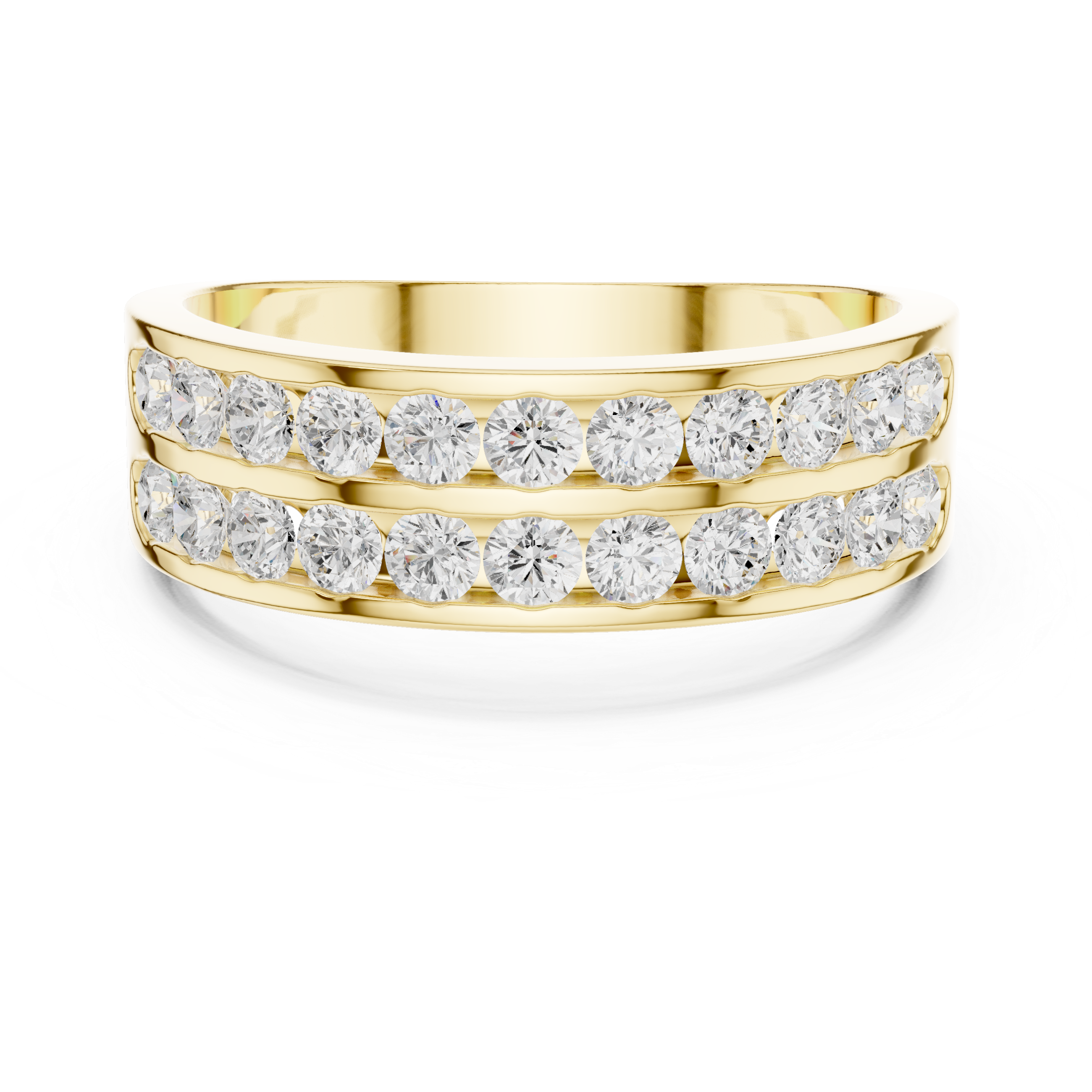 Double Row Channel Set Diamond Wedding Band – Men's Luxury Diamond Ring