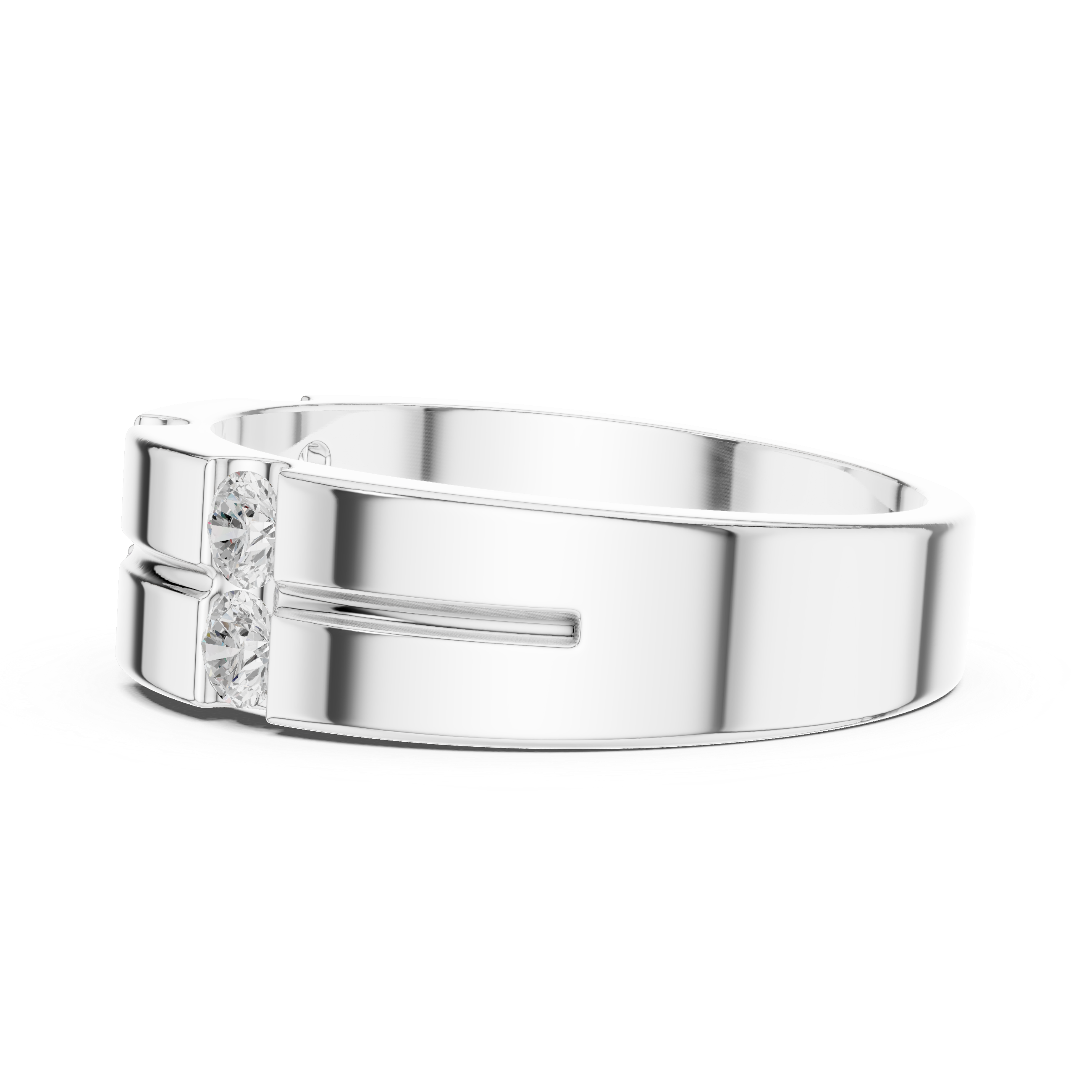 Men’s Multi-Stone Diamond Band Ring – Modern Geometric Statement Wedding Ring