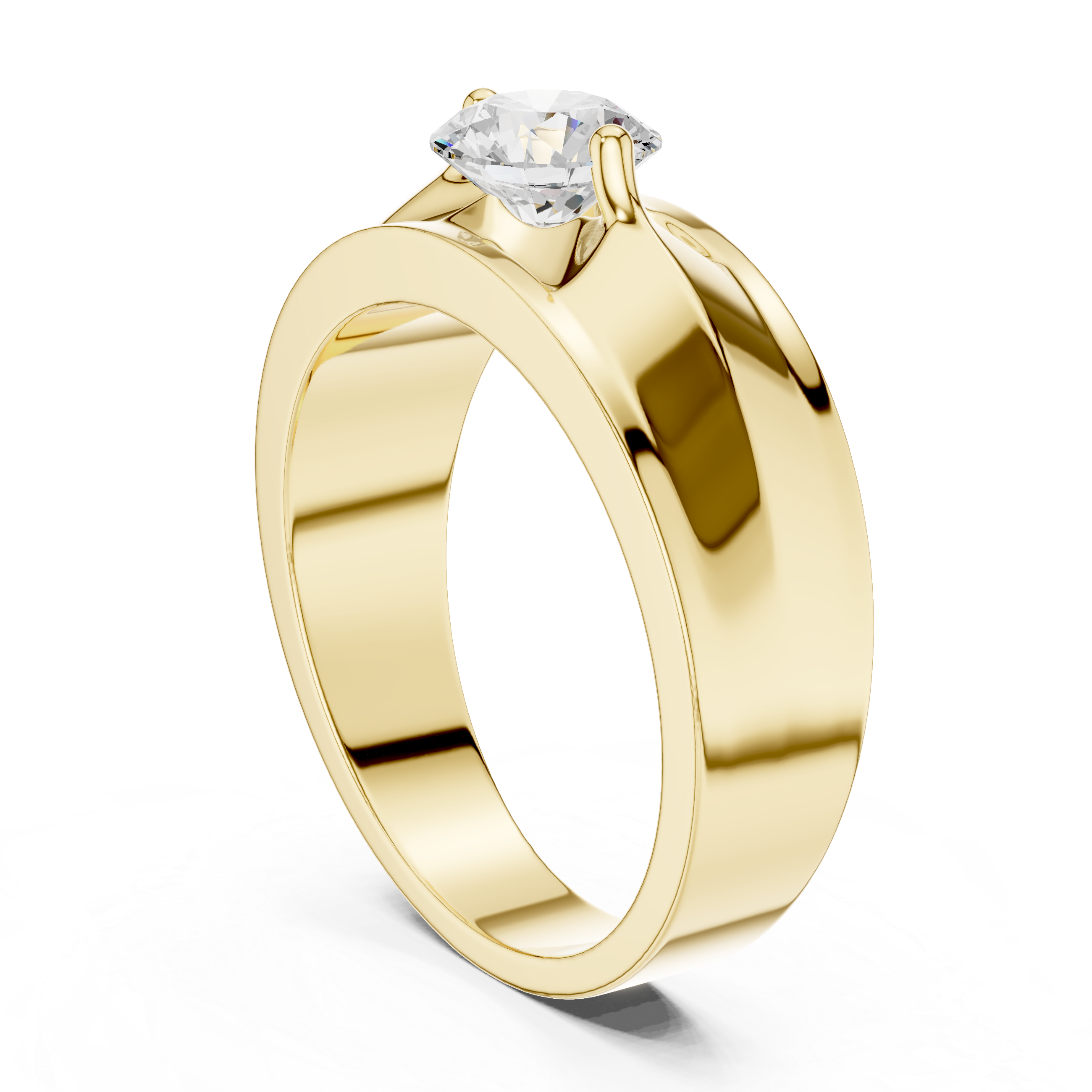 Men’s Solitaire Diamond Ring – Classic Round Diamond Wedding Band