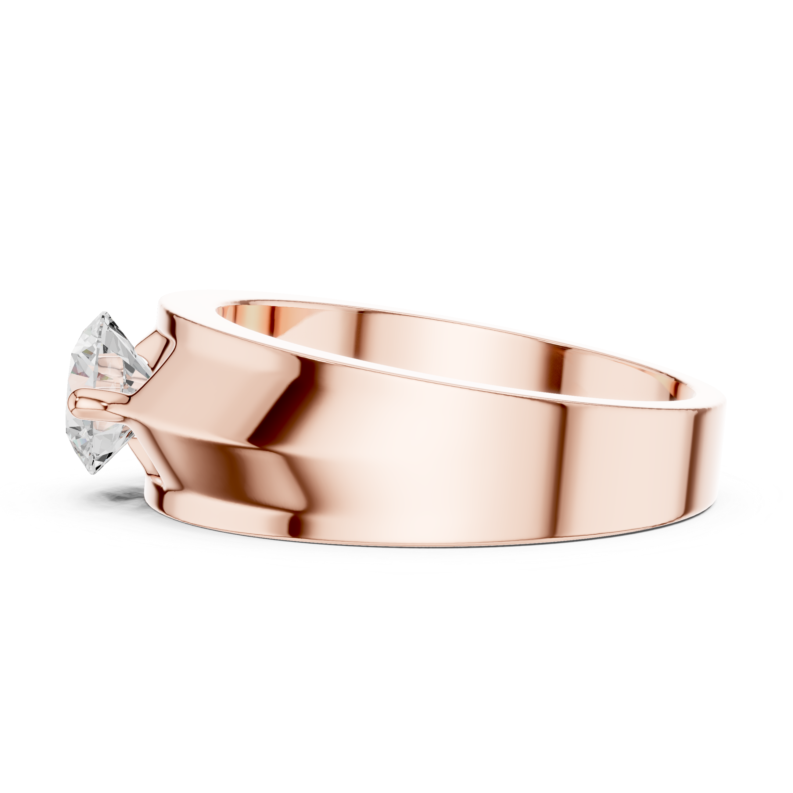 Men’s Solitaire Diamond Ring – Classic Round Diamond Wedding Band