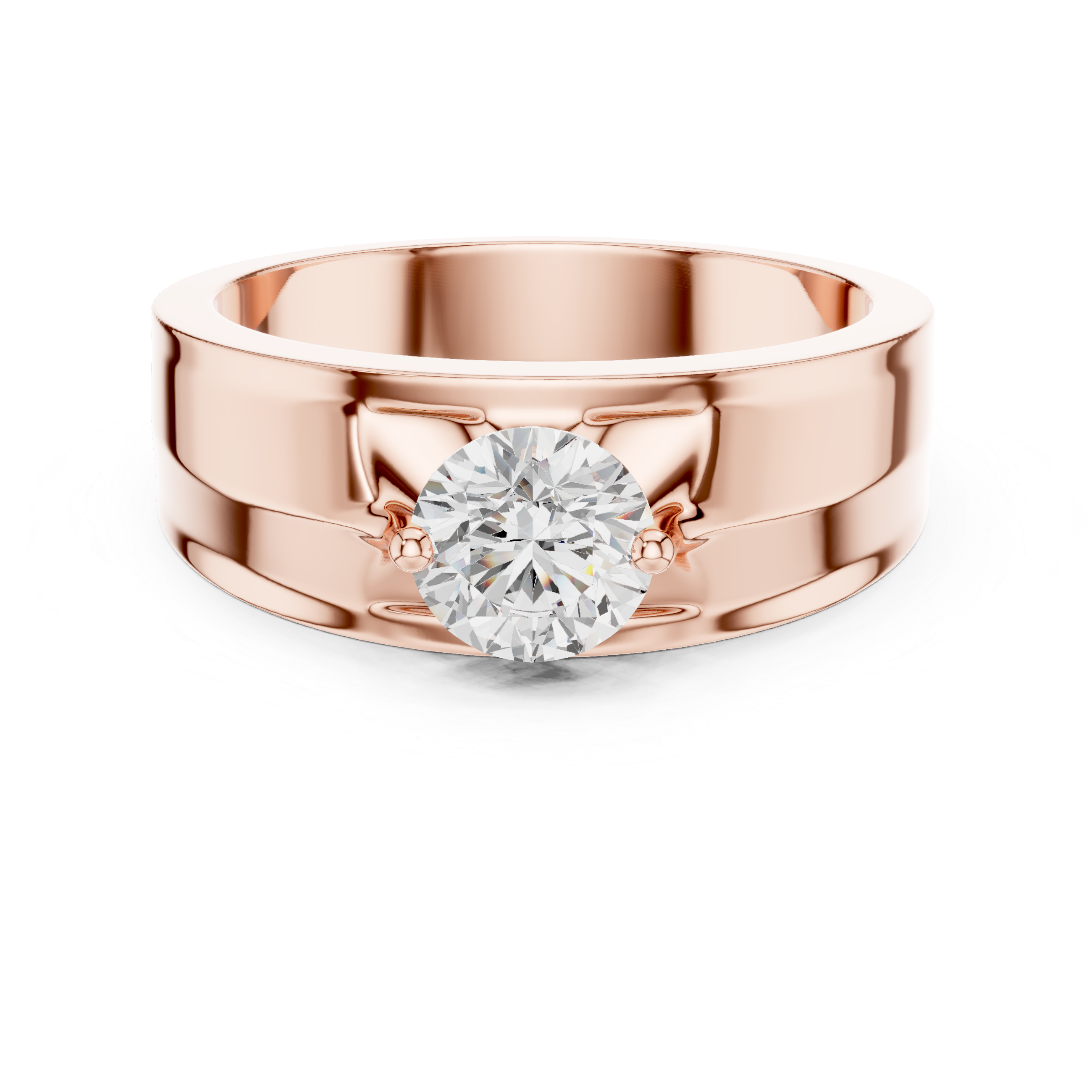Men’s Solitaire Diamond Ring – Classic Round Diamond Wedding Band