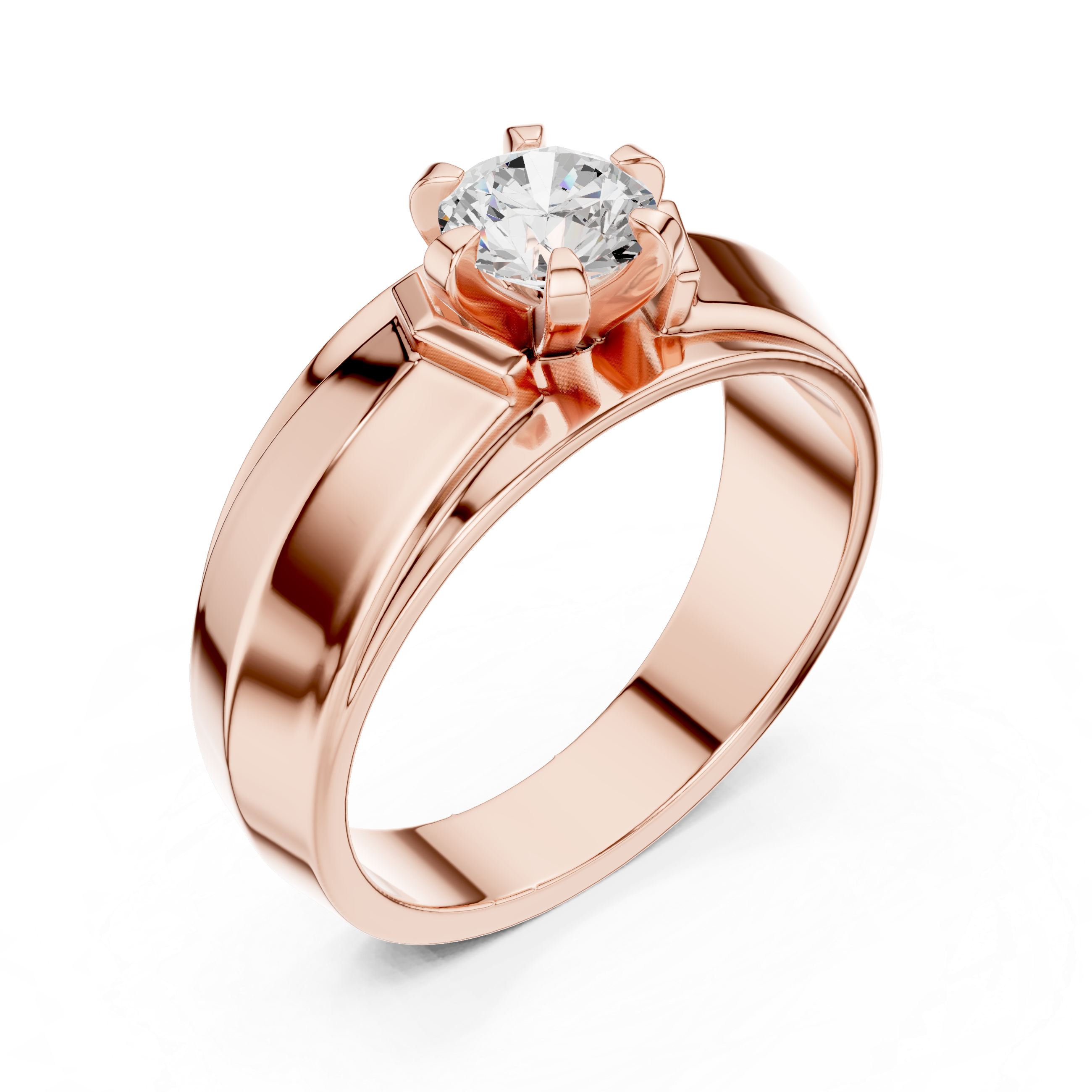 Men’s Two-Tone Solitaire Diamond Ring – 0.75 CT Modern Engagement Band