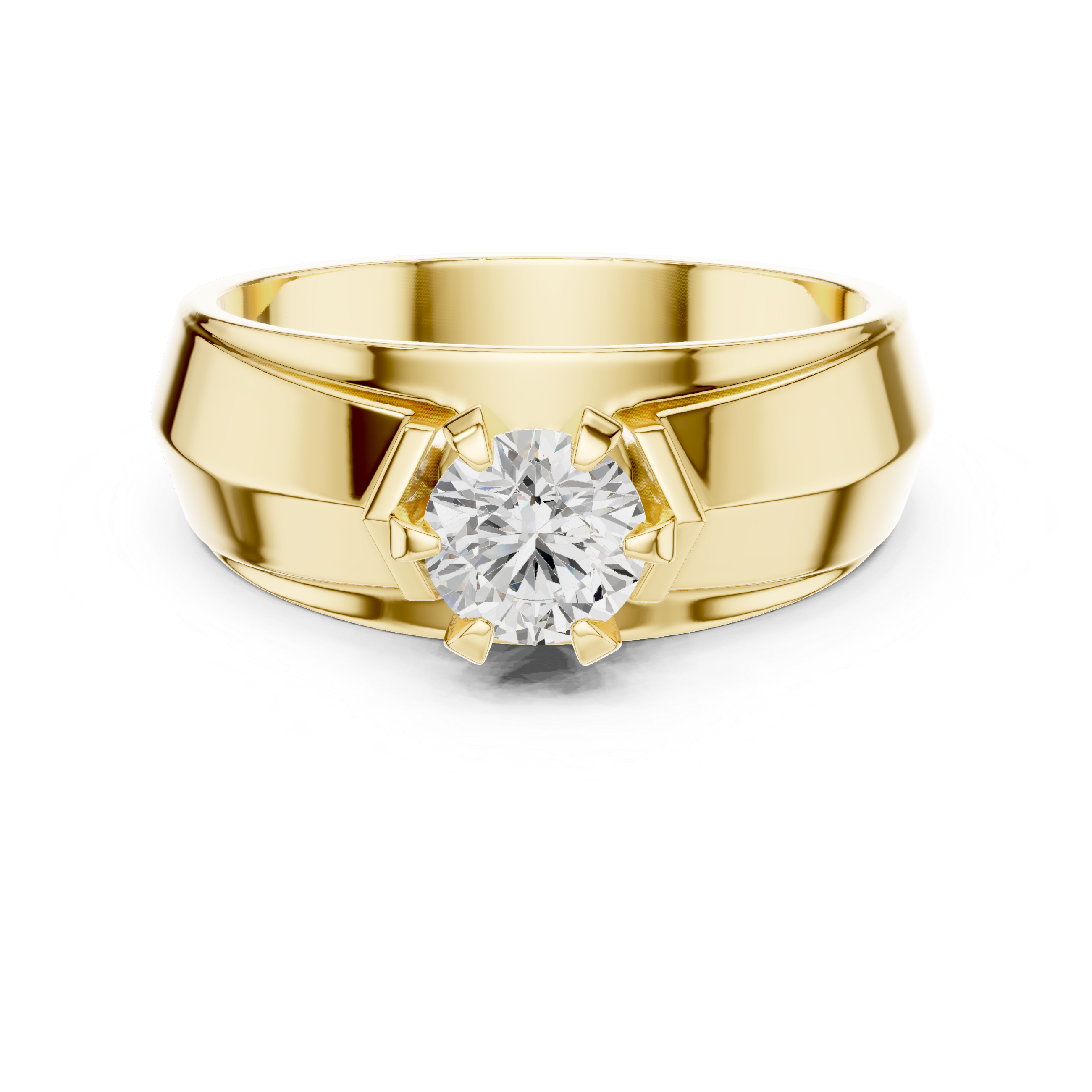 Men’s Two-Tone Solitaire Diamond Ring – 0.75 CT Modern Engagement Band