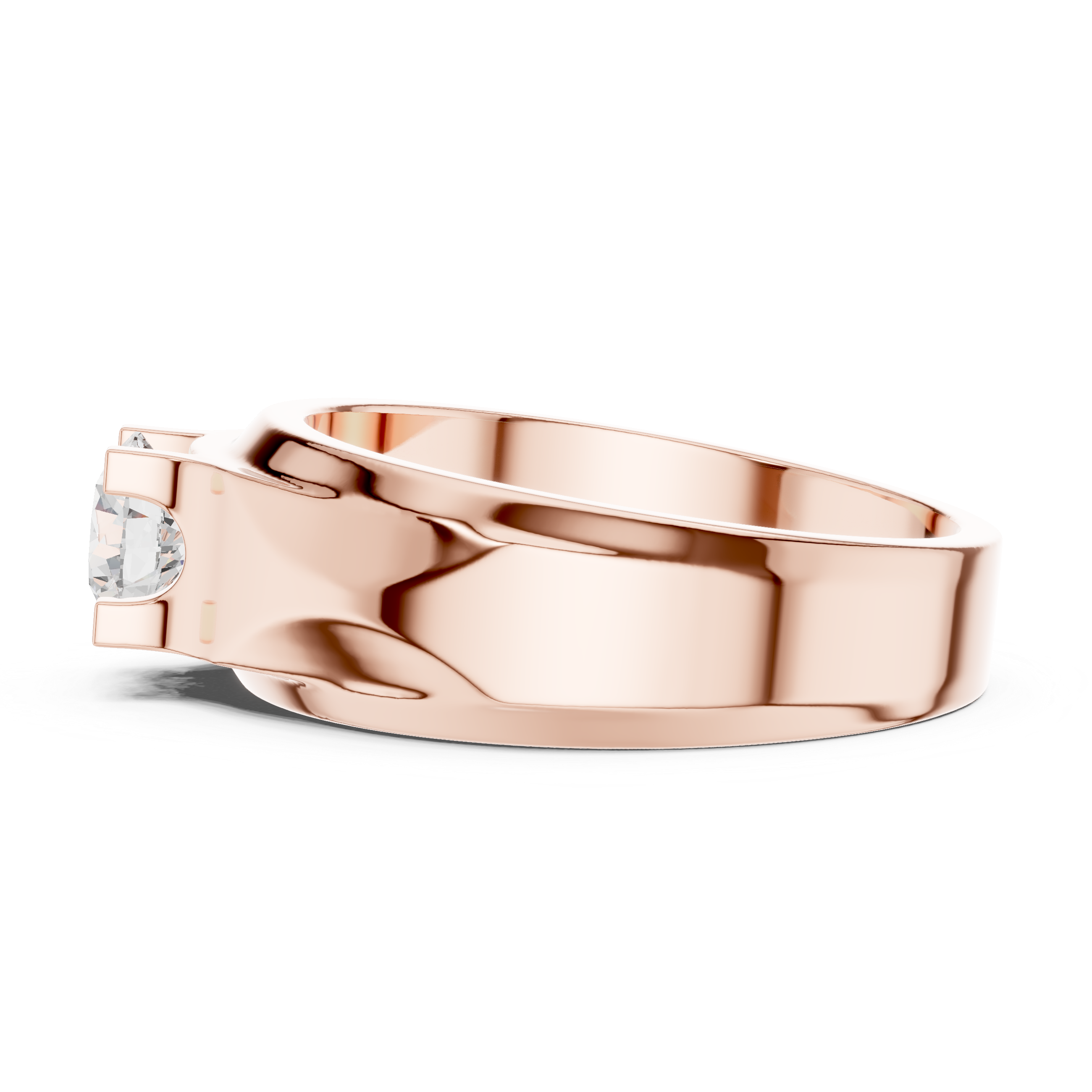 Men’s Two-Tone Solitaire Diamond Ring – 0.75 CT Modern Geometric Wedding Band