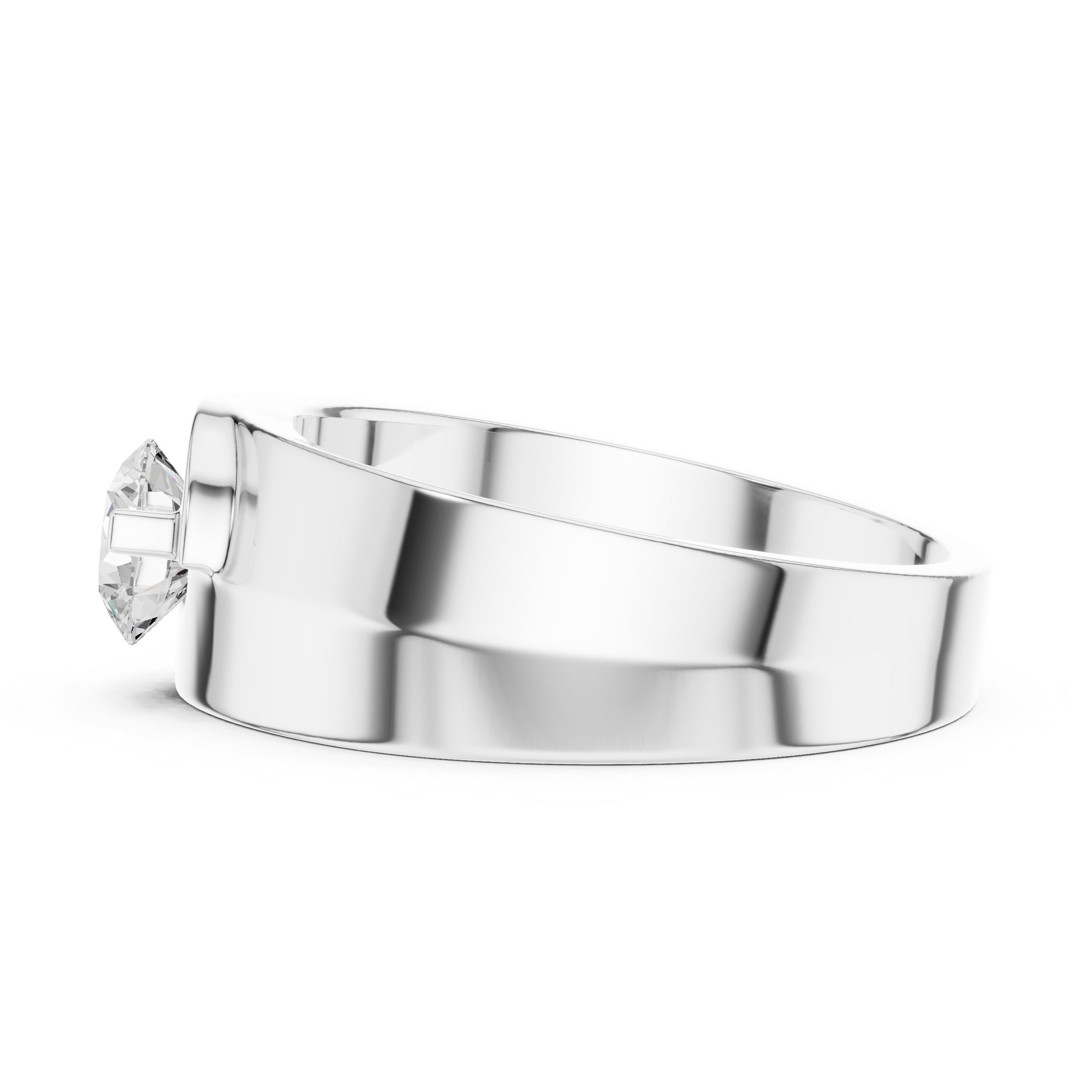 Men’s Two-Tone Solitaire Diamond Ring – Modern Split-Face Engagement Band with 0.75 CT Center Stone