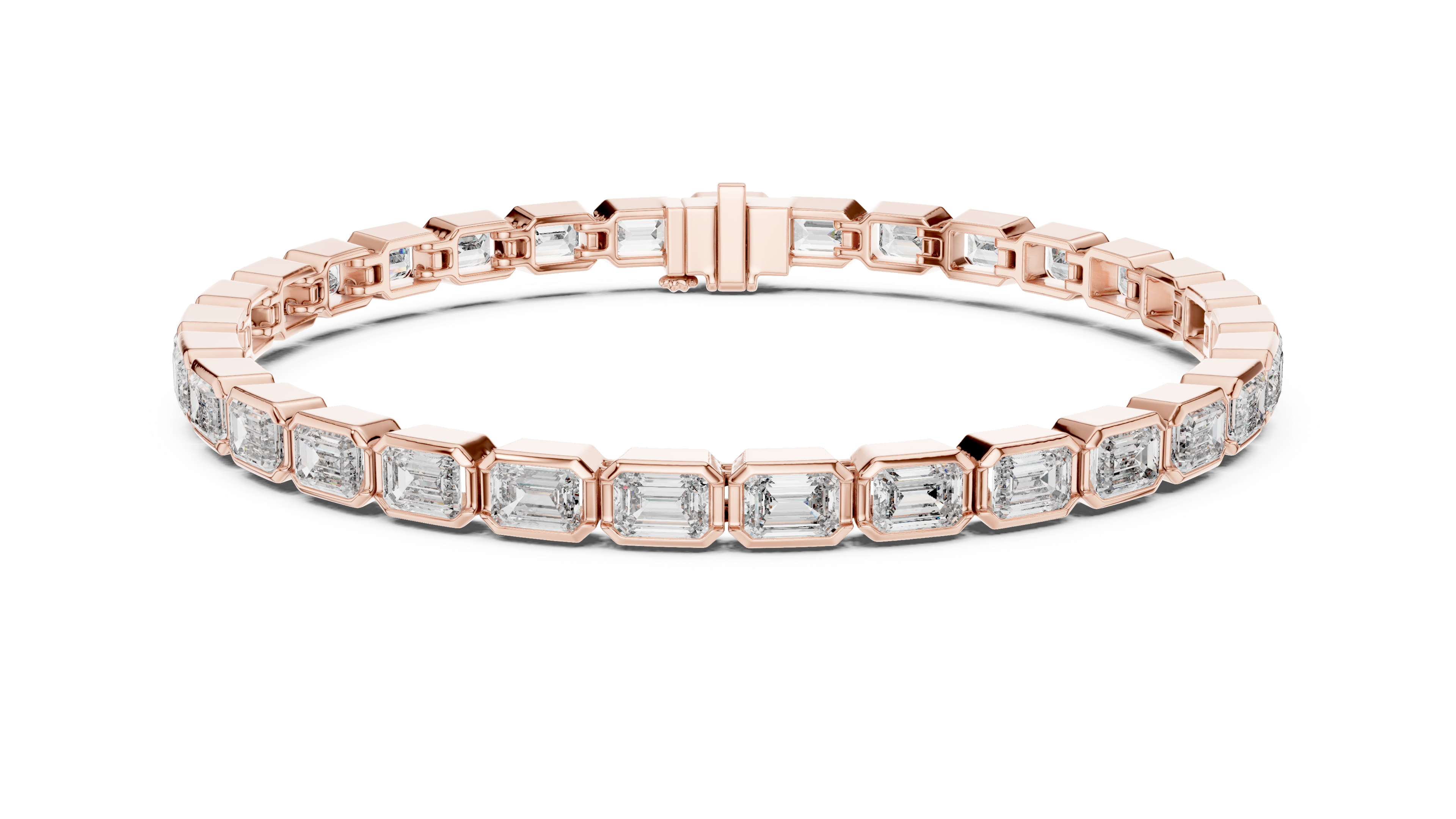 Luxury Emerald Cut Diamond Bracelet