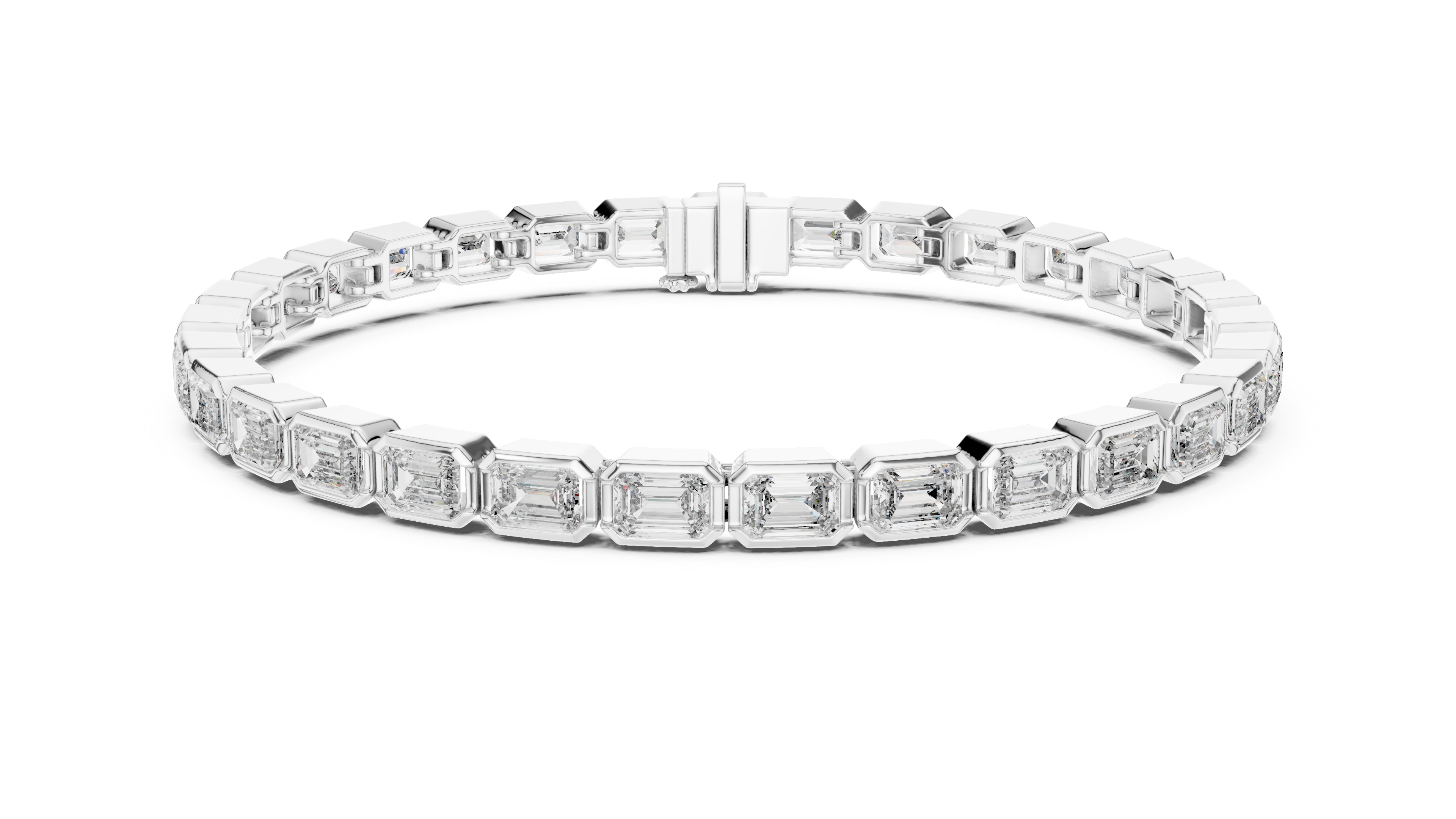 Luxury Emerald Cut Diamond Bracelet