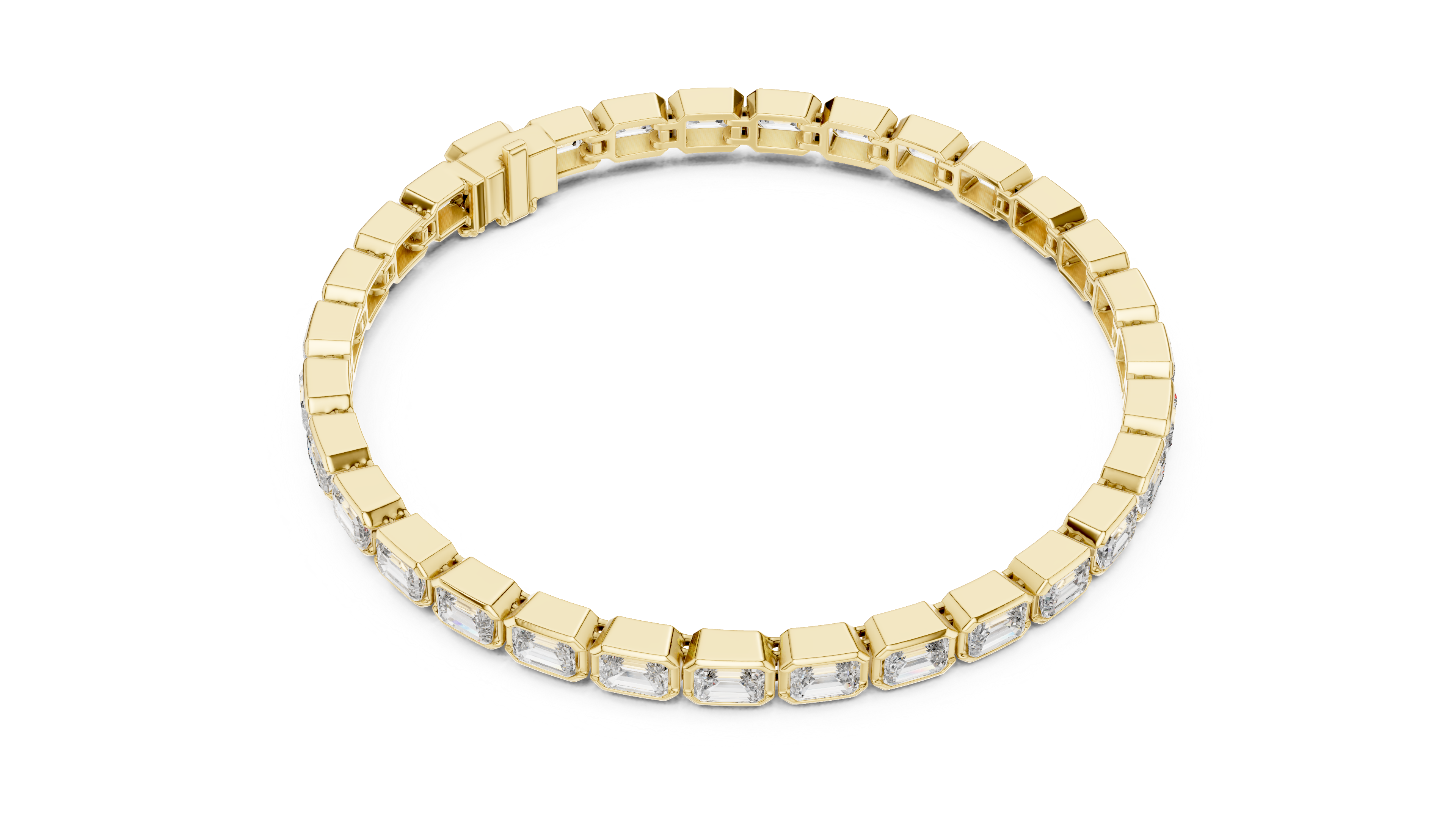 Luxury Emerald Cut Diamond Bracelet