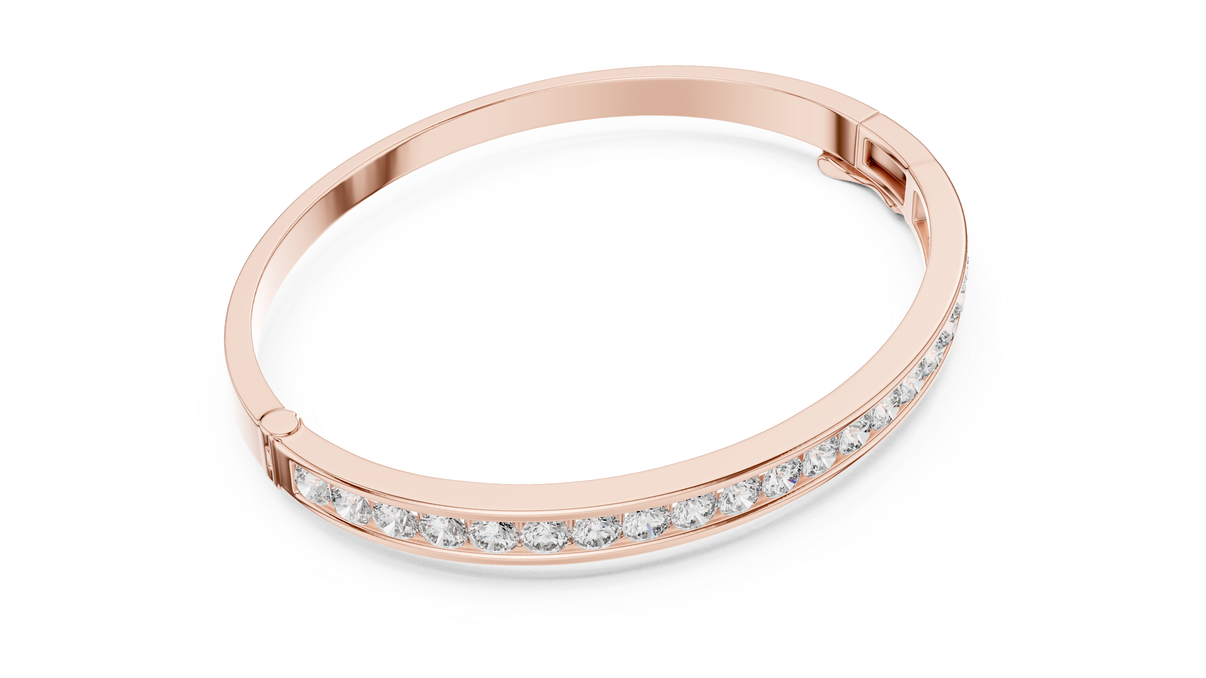 Channel Set Diamond Bangle