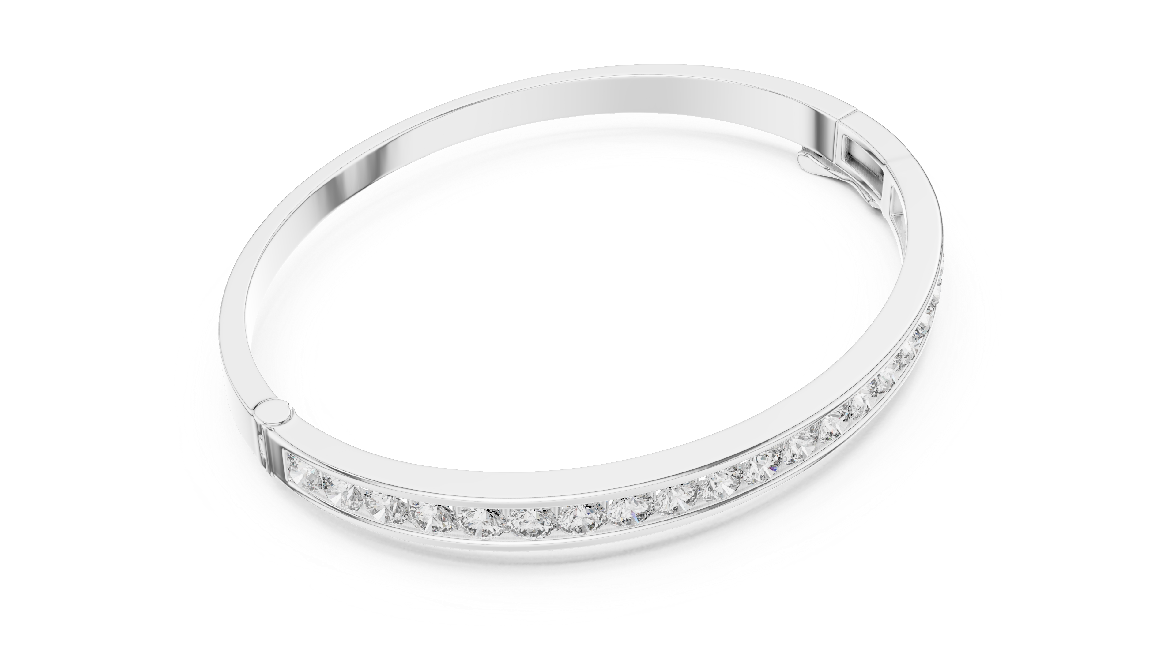 Channel Set Diamond Bangle