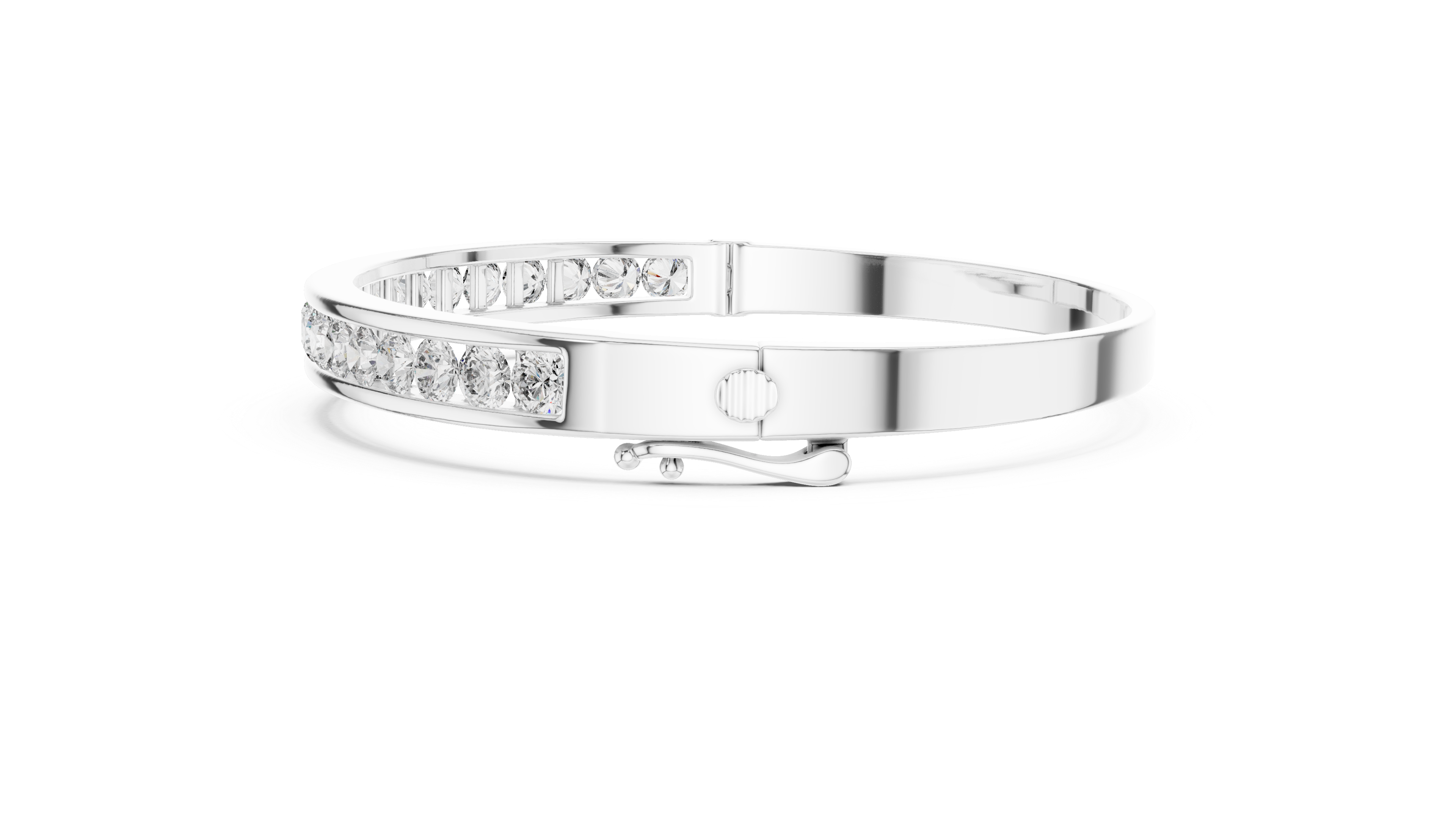 Channel Set Diamond Bangle