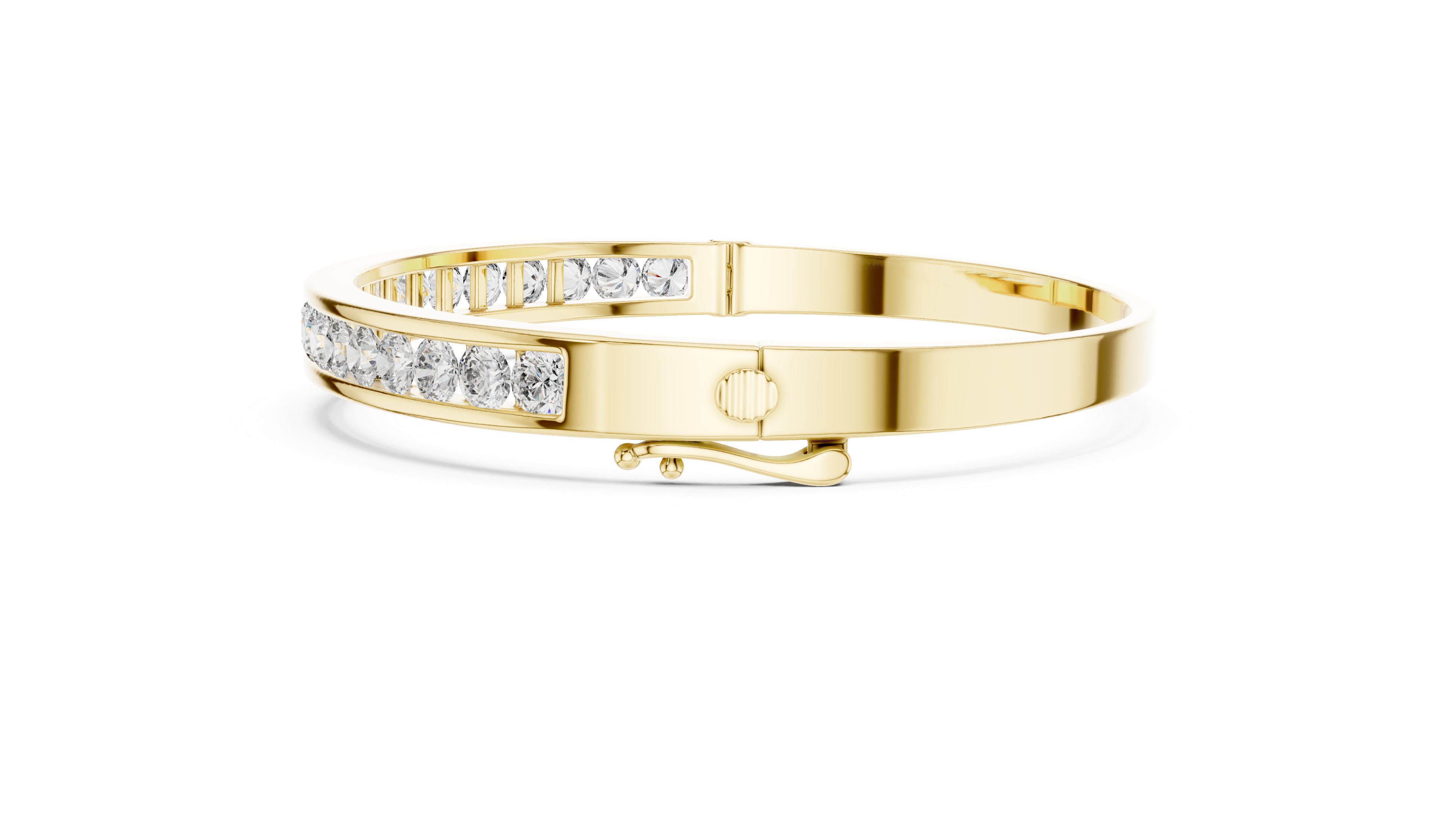 Channel Set Diamond Bangle