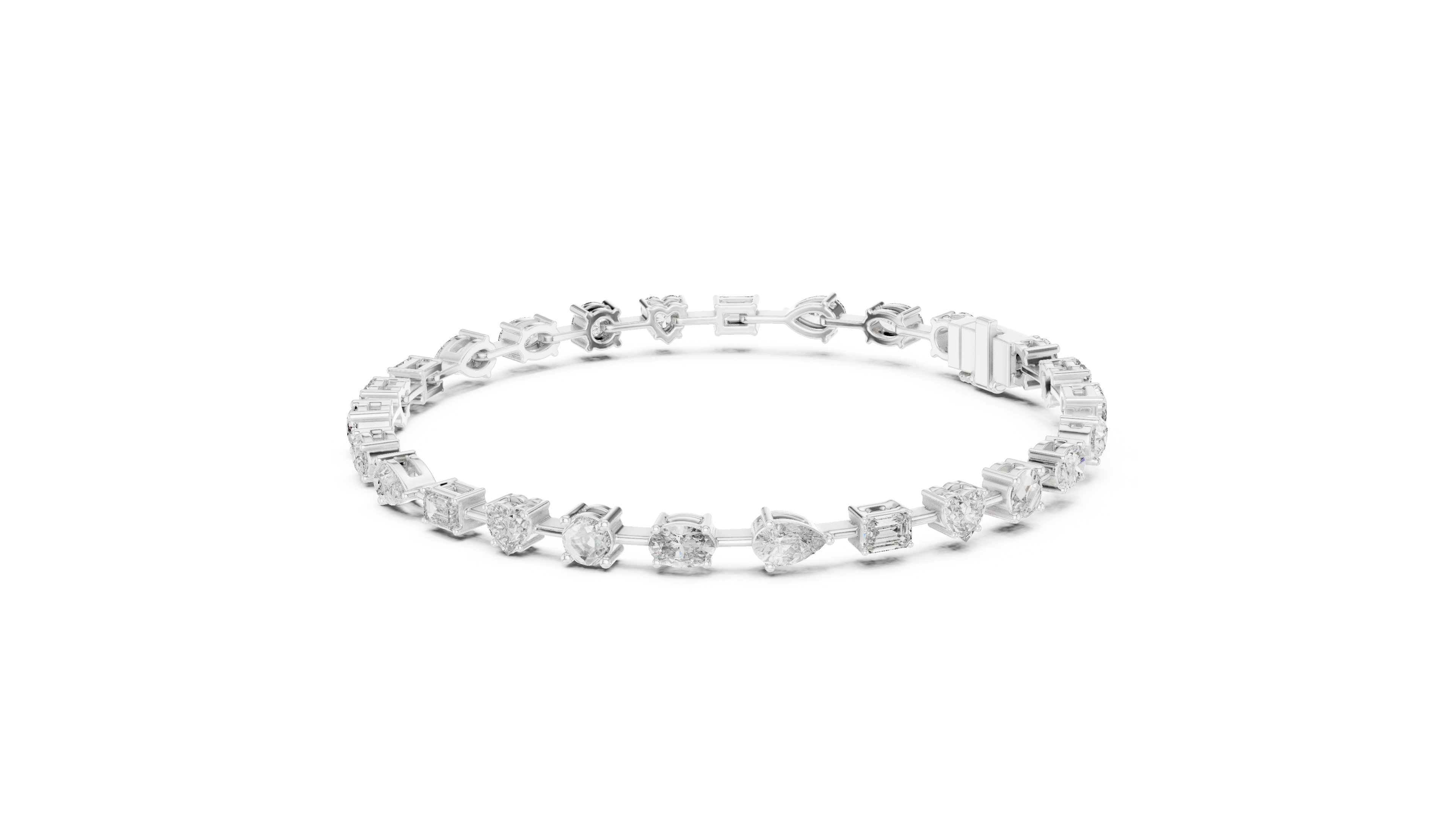 Luxury Multi Shape Diamond Tennis Bracelet