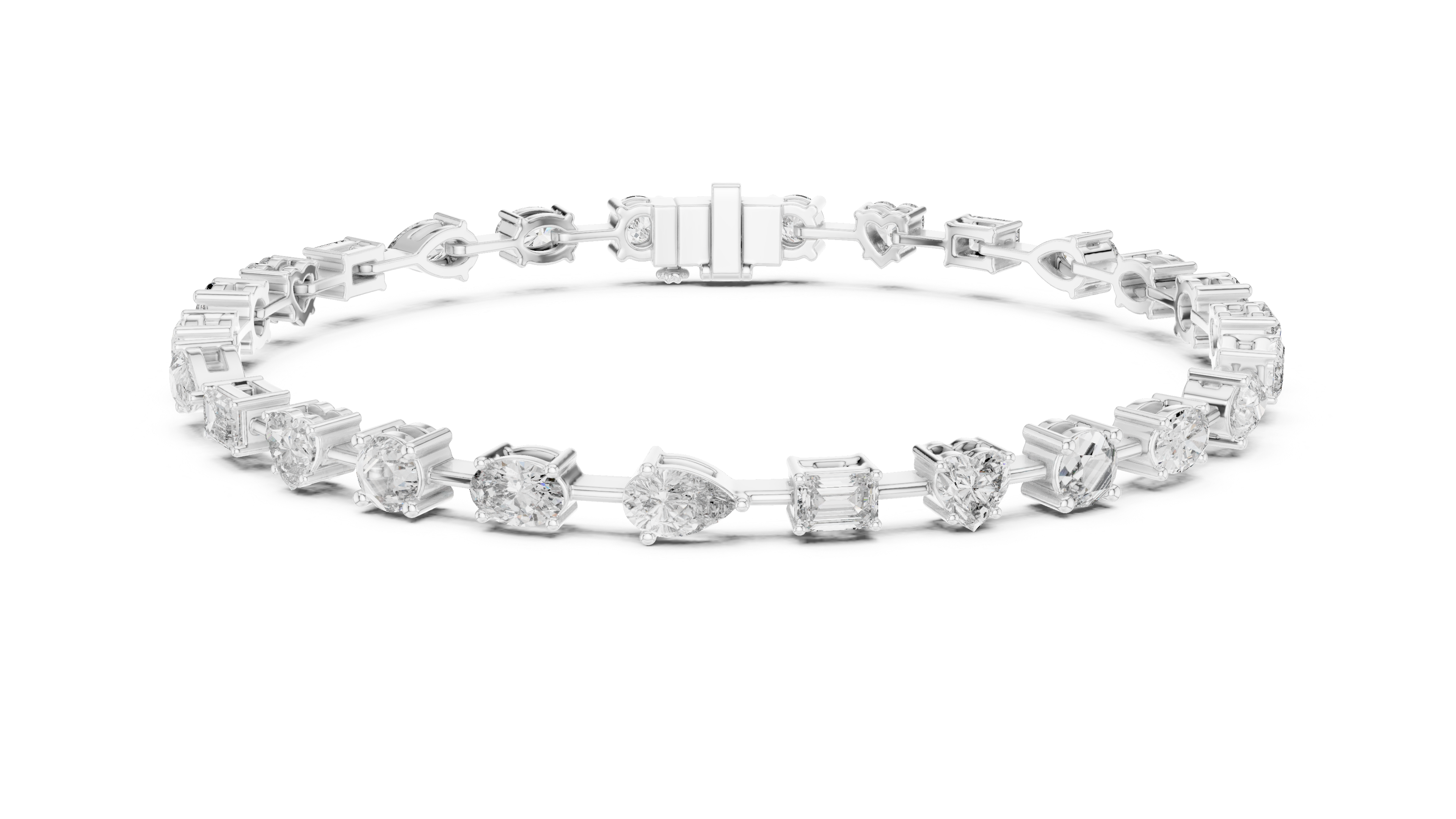 Luxury Multi Shape Diamond Tennis Bracelet