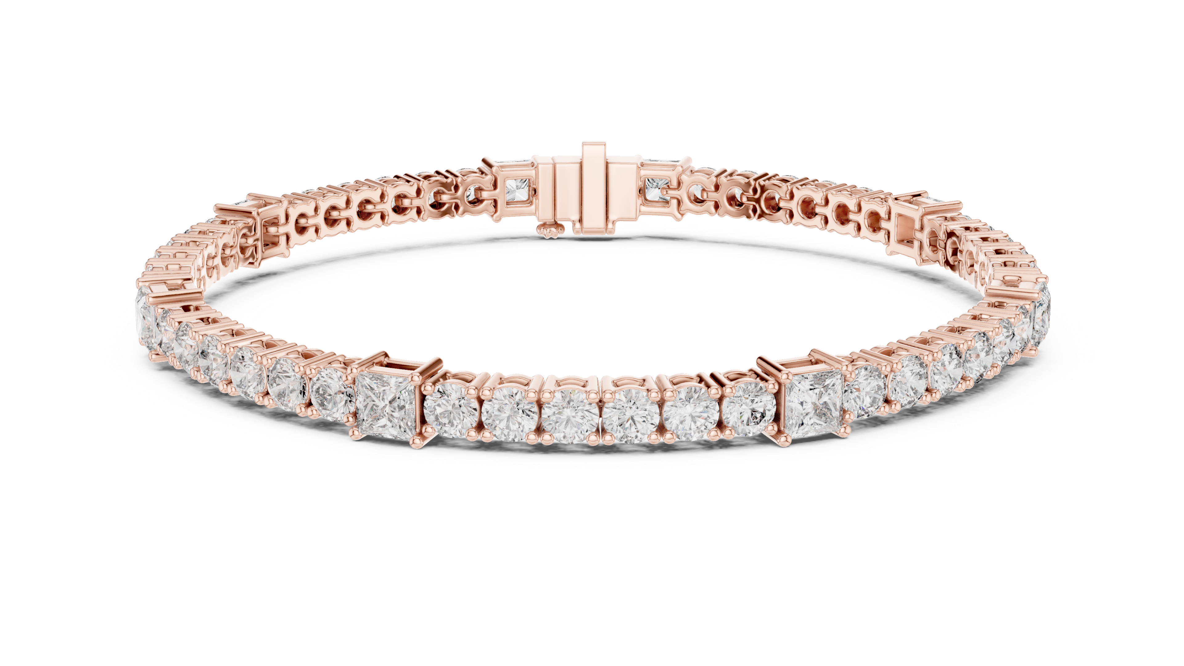 Luxury Princess Cut Diamond Tennis Bracelet