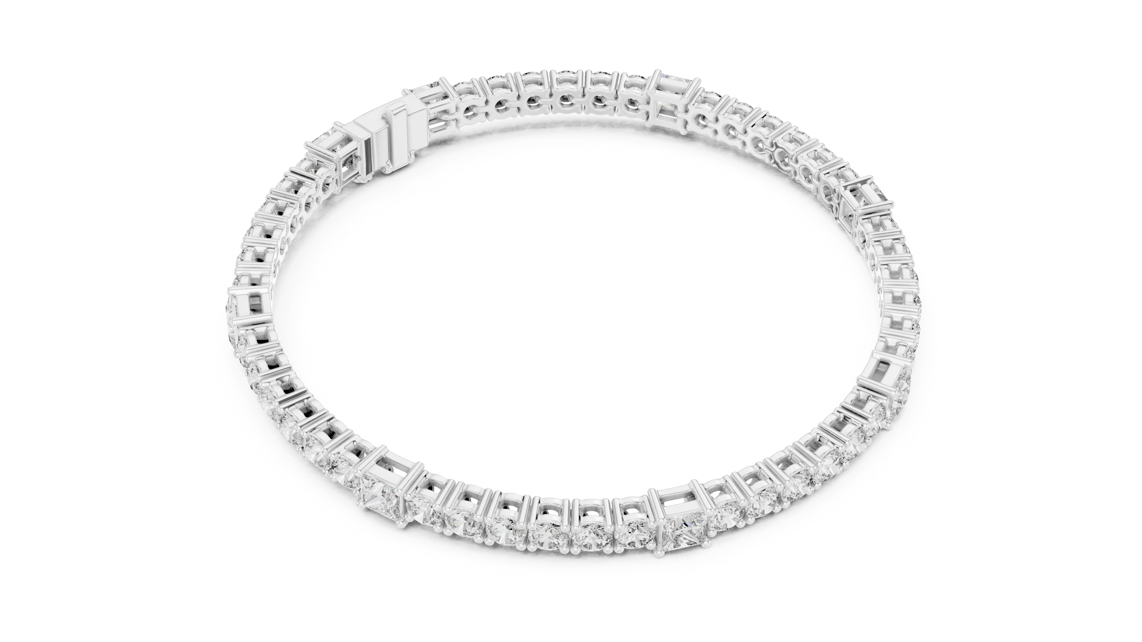 Luxury Princess Cut Diamond Tennis Bracelet