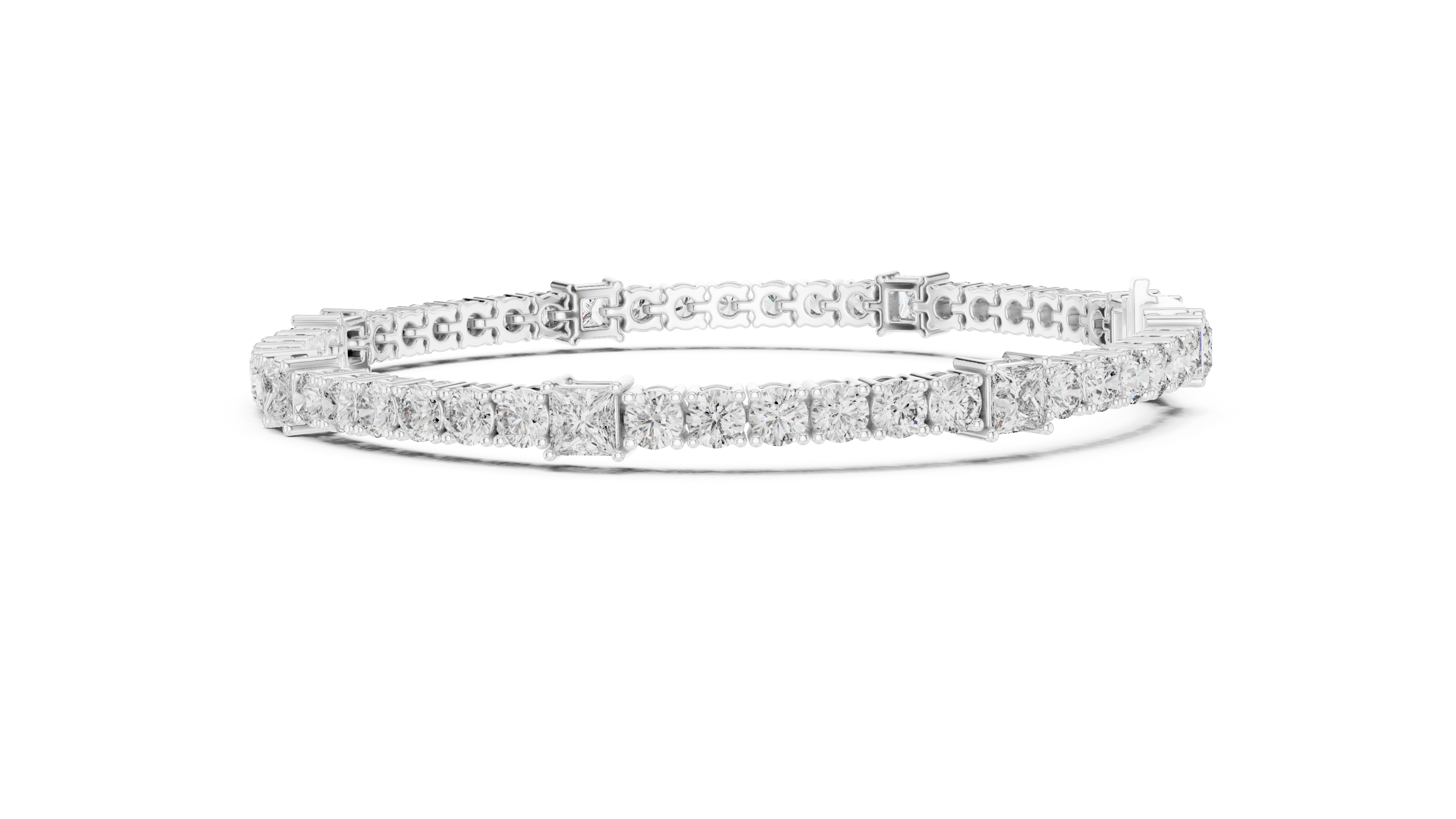 Luxury Princess Cut Diamond Tennis Bracelet