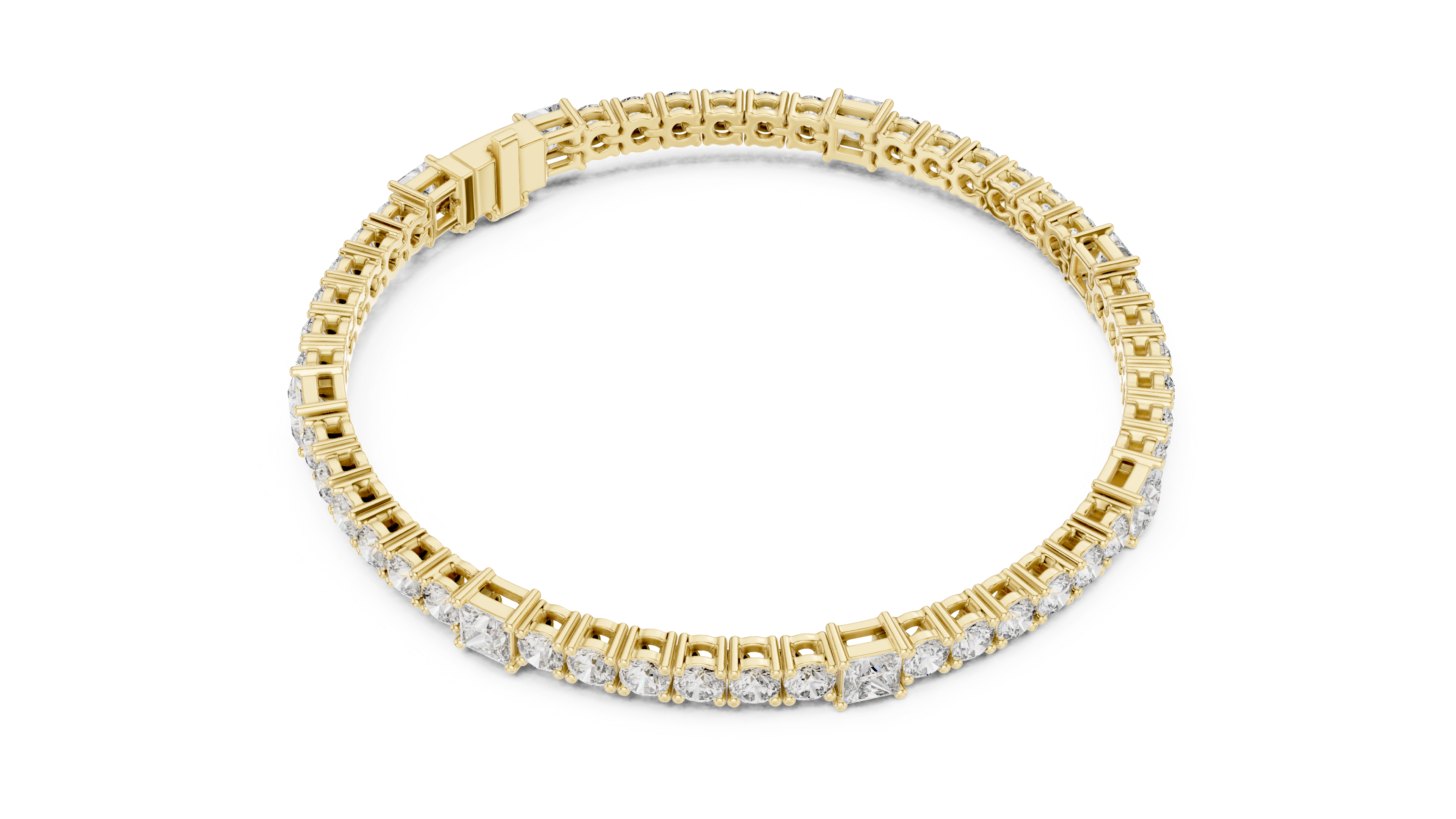 Luxury Princess Cut Diamond Tennis Bracelet