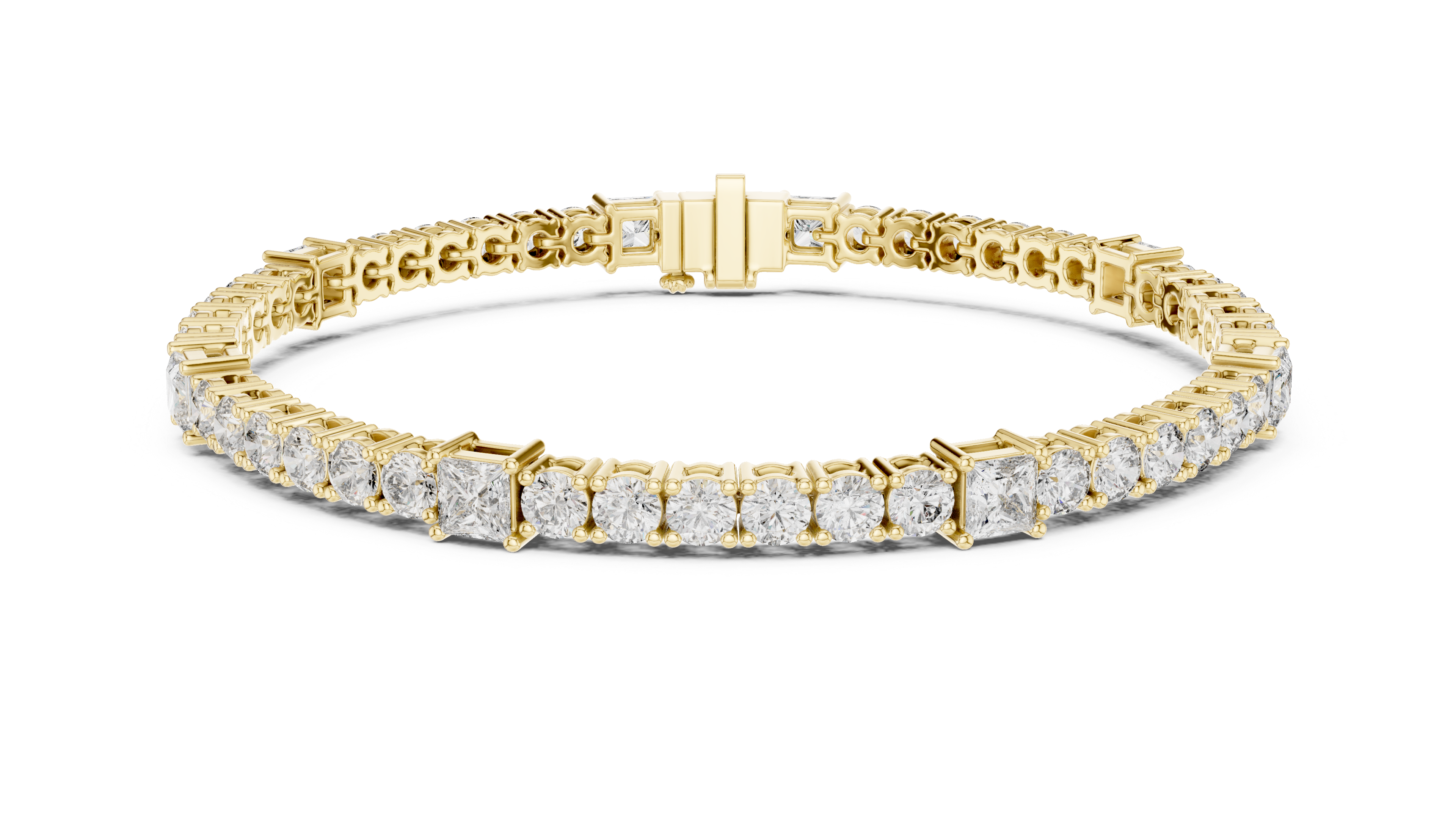 Luxury Princess Cut Diamond Tennis Bracelet