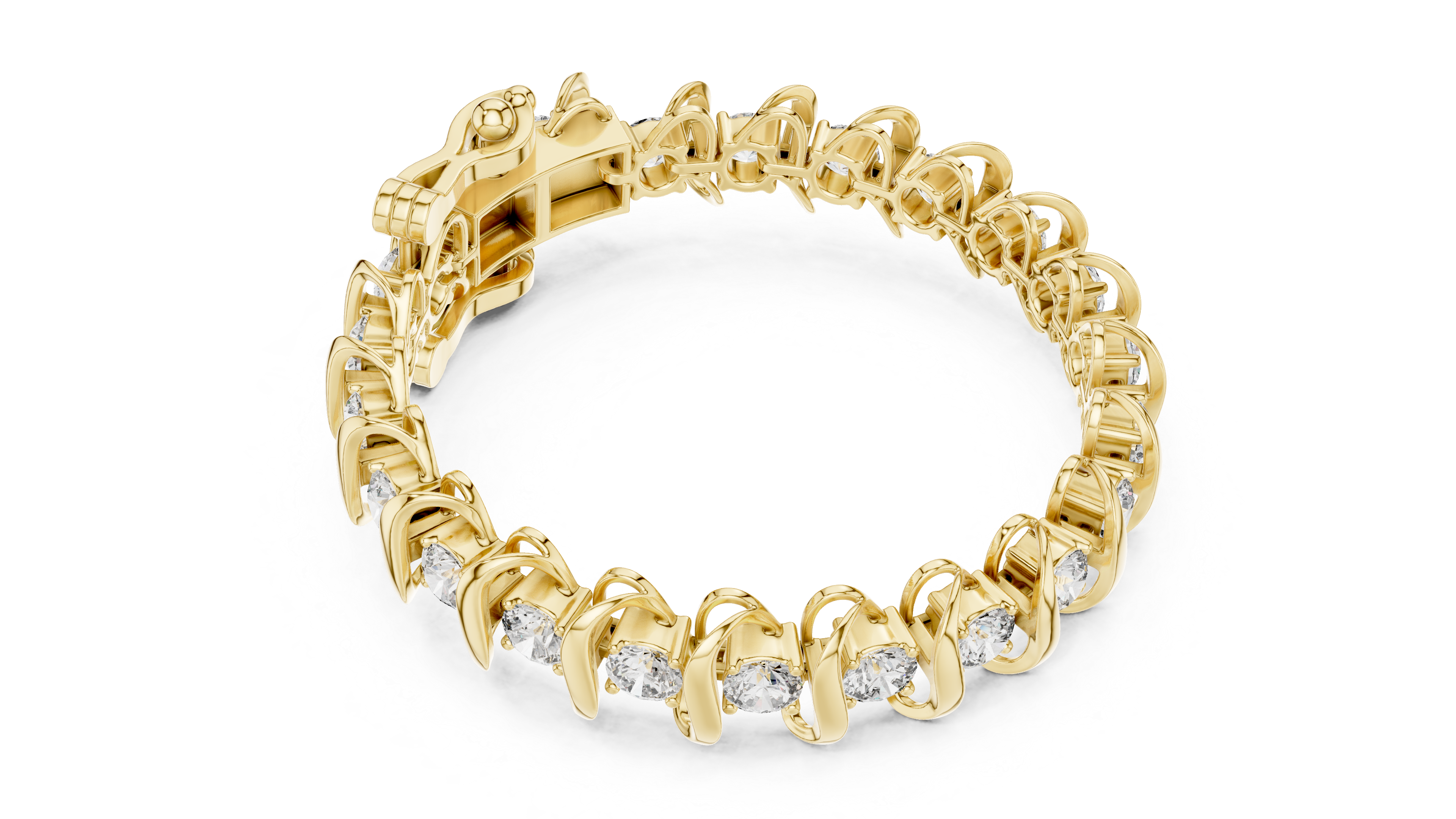 Wave Diamond Tennis Bracelet